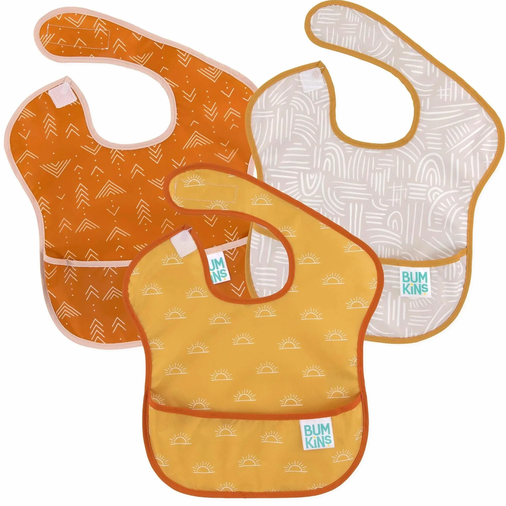 Bumkins SuperBib Baby Toddler Bib 6-24 Months Waterproof Fabric 3-pk Desert Boho