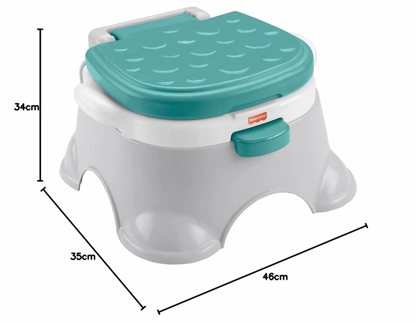 Fisher-Price Nocnik 3-w-1 Nocniczek i podnóżek do nauki korzystania z toalety, ze zdejmowaną nakładką na sedes i zbiorniczkiem do mycia, GYP61