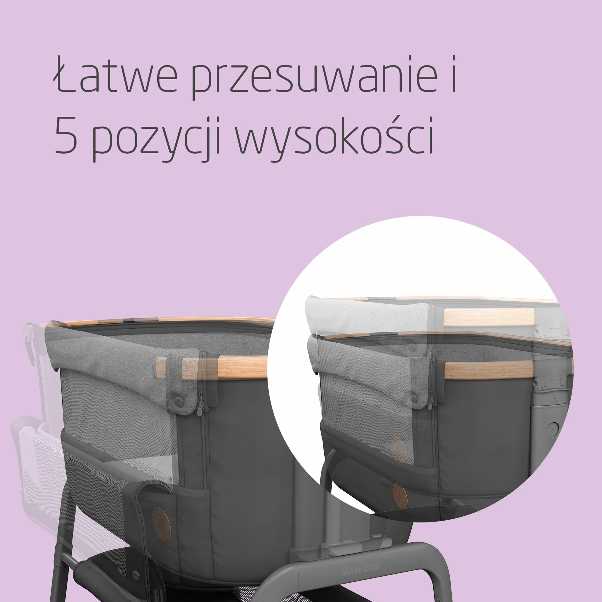 Maxi-Cosi Iora Łóżeczko Przystawka Co-sleeper 0-6 mies. 9 kg 4 Pozycje Odchylenia 5 Wysokości