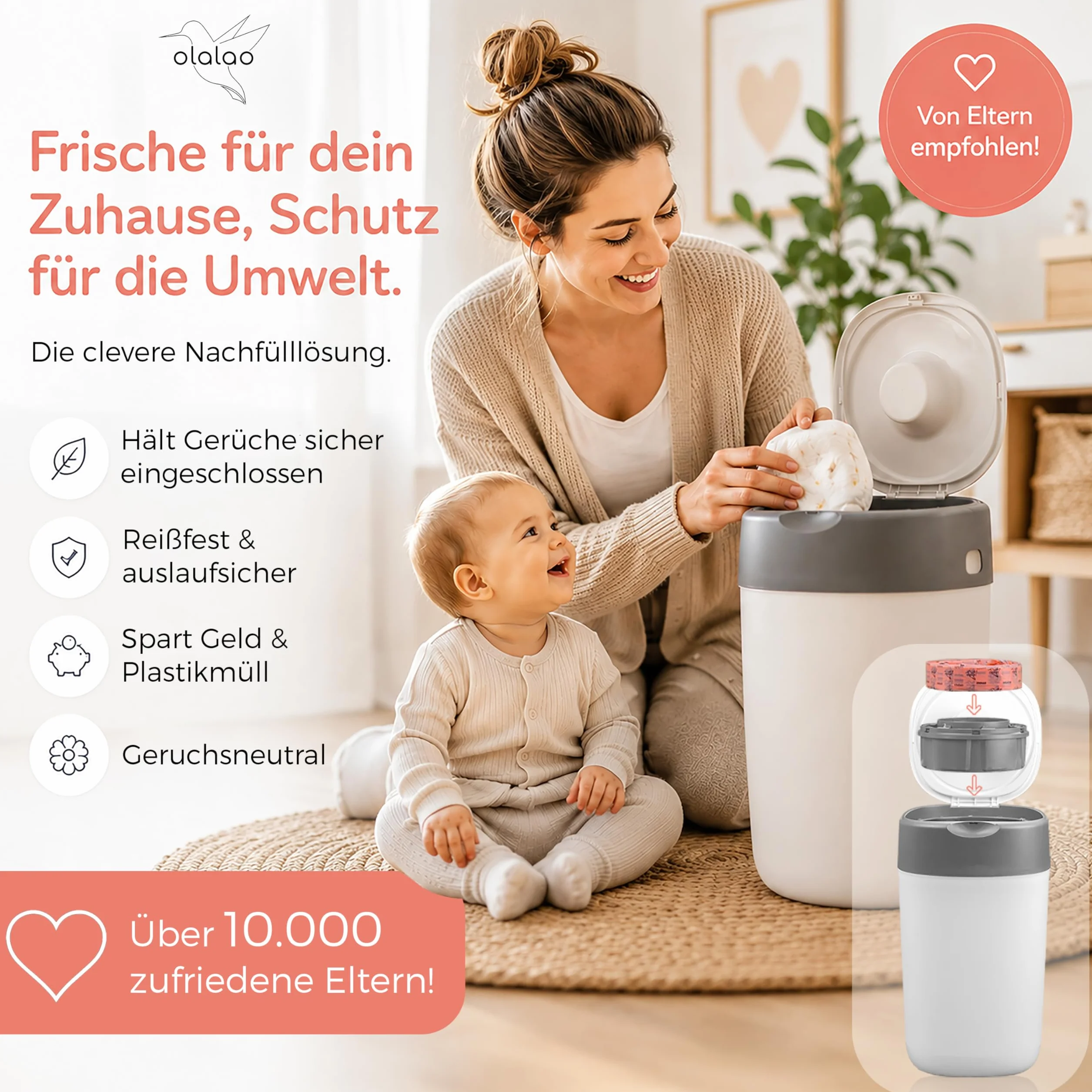 Tommee Tippee Twist & Click Folia uzupełniająca do wiaderek na pieluchy, 16 sztuk
