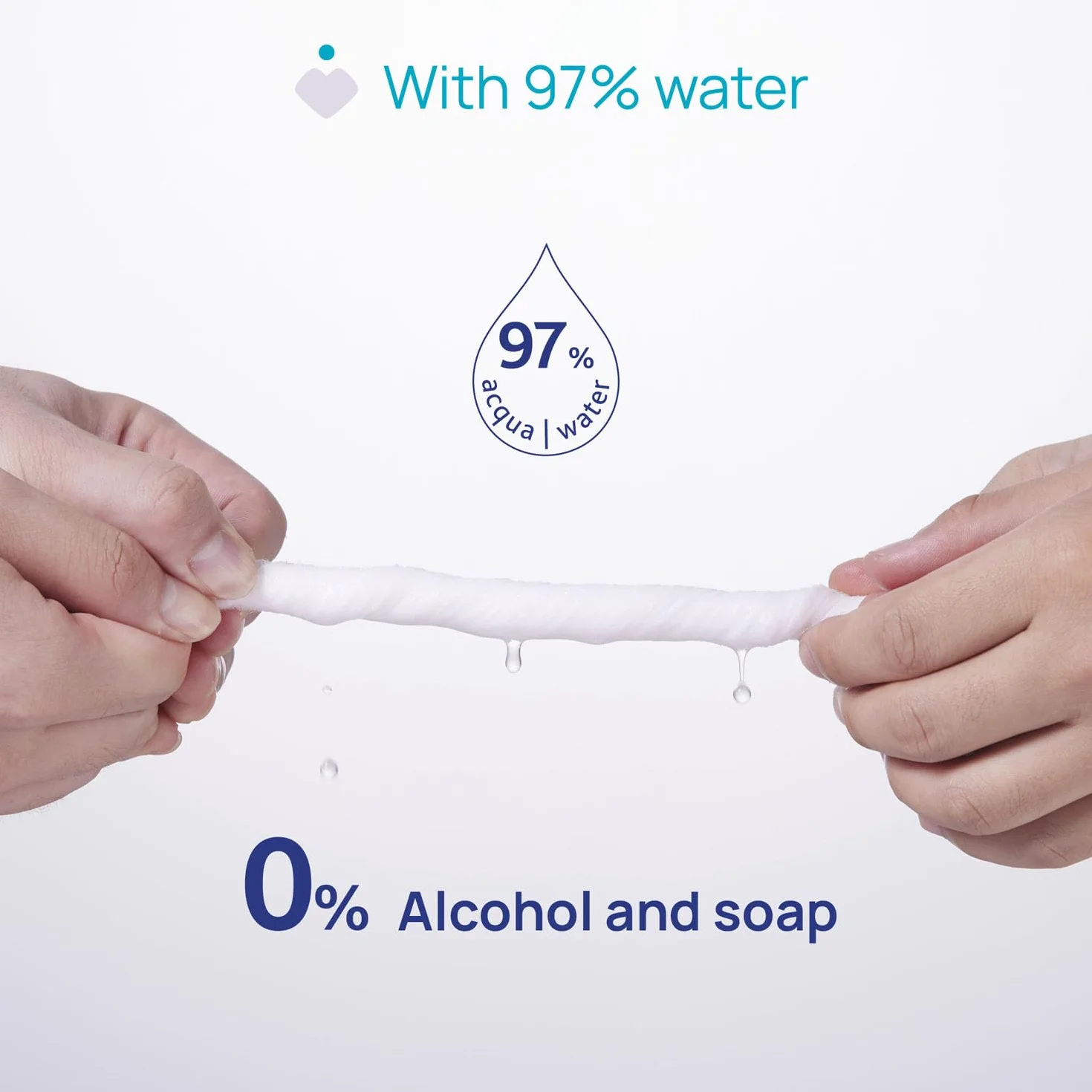 Chusteczki wielofunkcyjne dla niemowląt, z klipsem, bez alkoholu, zapachowe, odpowiednie dla wrażliwej skóry, megapack 864 chusteczek, 12 opakowań po 72 chusteczek każdy