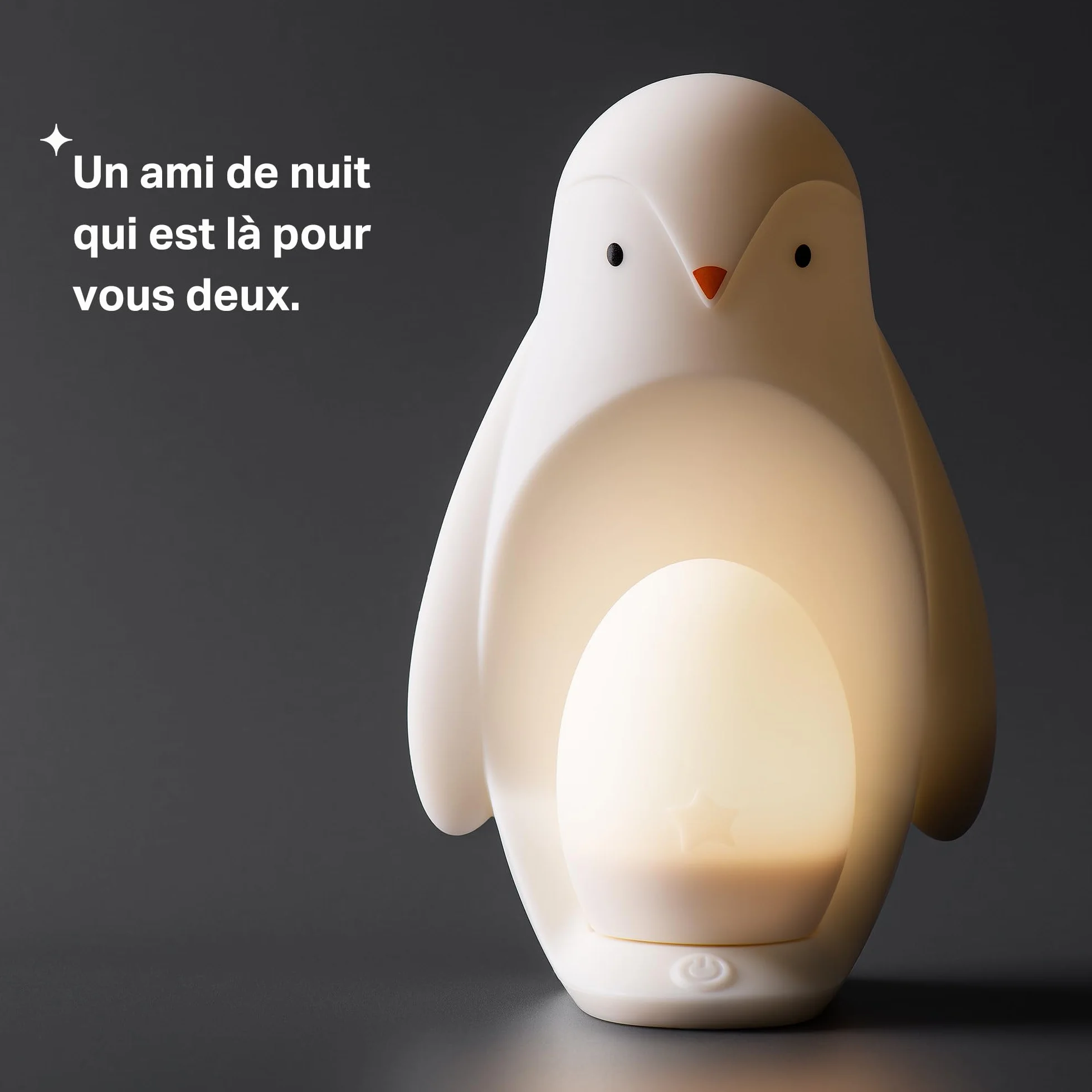 Tommee Tippee 2-in-1 Portable Penguin Nursery Night light with Portable Egg Light, Adjustable Brightness, USB-Powered