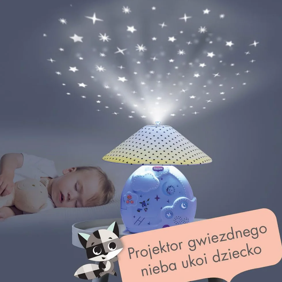 Tiny Love Magical Night 3-in-1 Projector Mobile, Karuzela z projektorem dla niemowląt, Karuzela z projektorem do łóżeczka z kojącym oświetleniem Night Light, 9 melodii, 0m +, Magical Tales