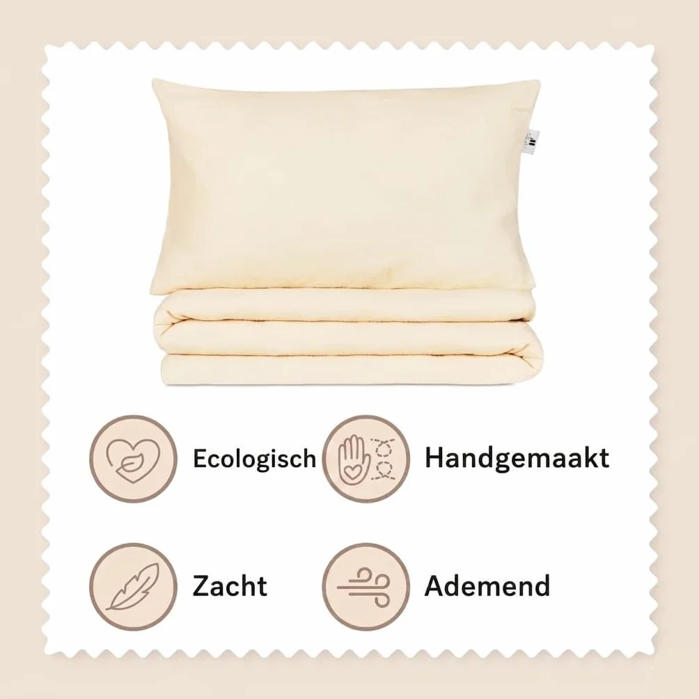 Muślinowy komplet pościeli niemowlęcej 100% bawełna 90x120 cm Öko-Tex Beżowa