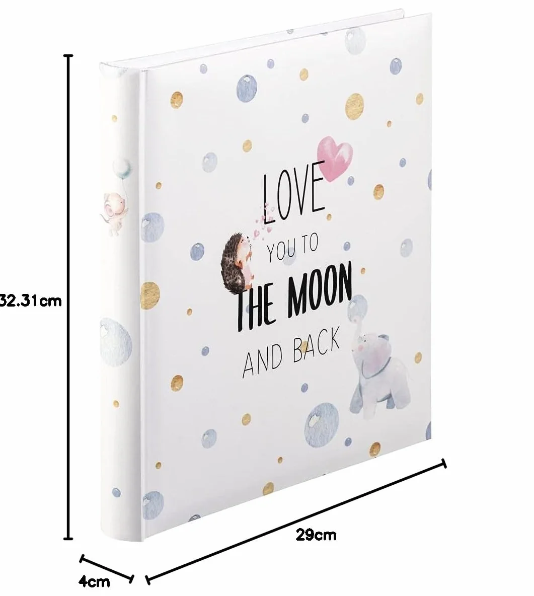 Hama Album dla niemowląt "To The Moon" (album fotograficzny dla niemowląt z 60 stronami dla dziewcząt i chłopców, fotoksiążka dla dzieci na ok. 300 zdjęć, album fotograficzny do samodzielnego