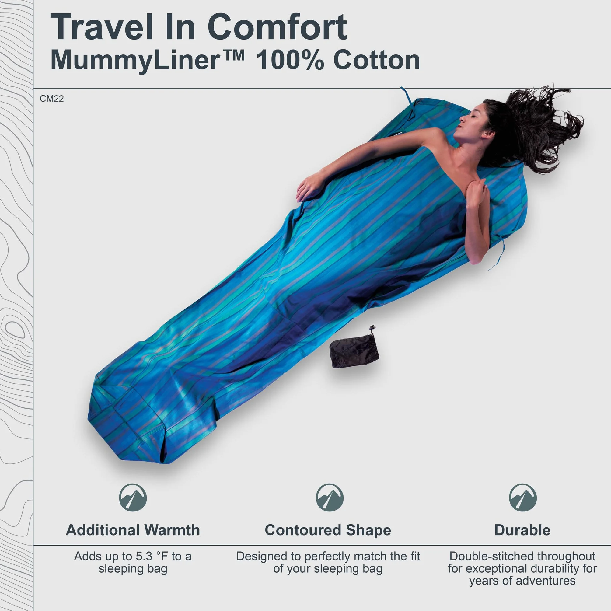 Cocoon Bawełniana wkładka mumiczna (nil, 230 cm x 89/56 cm)