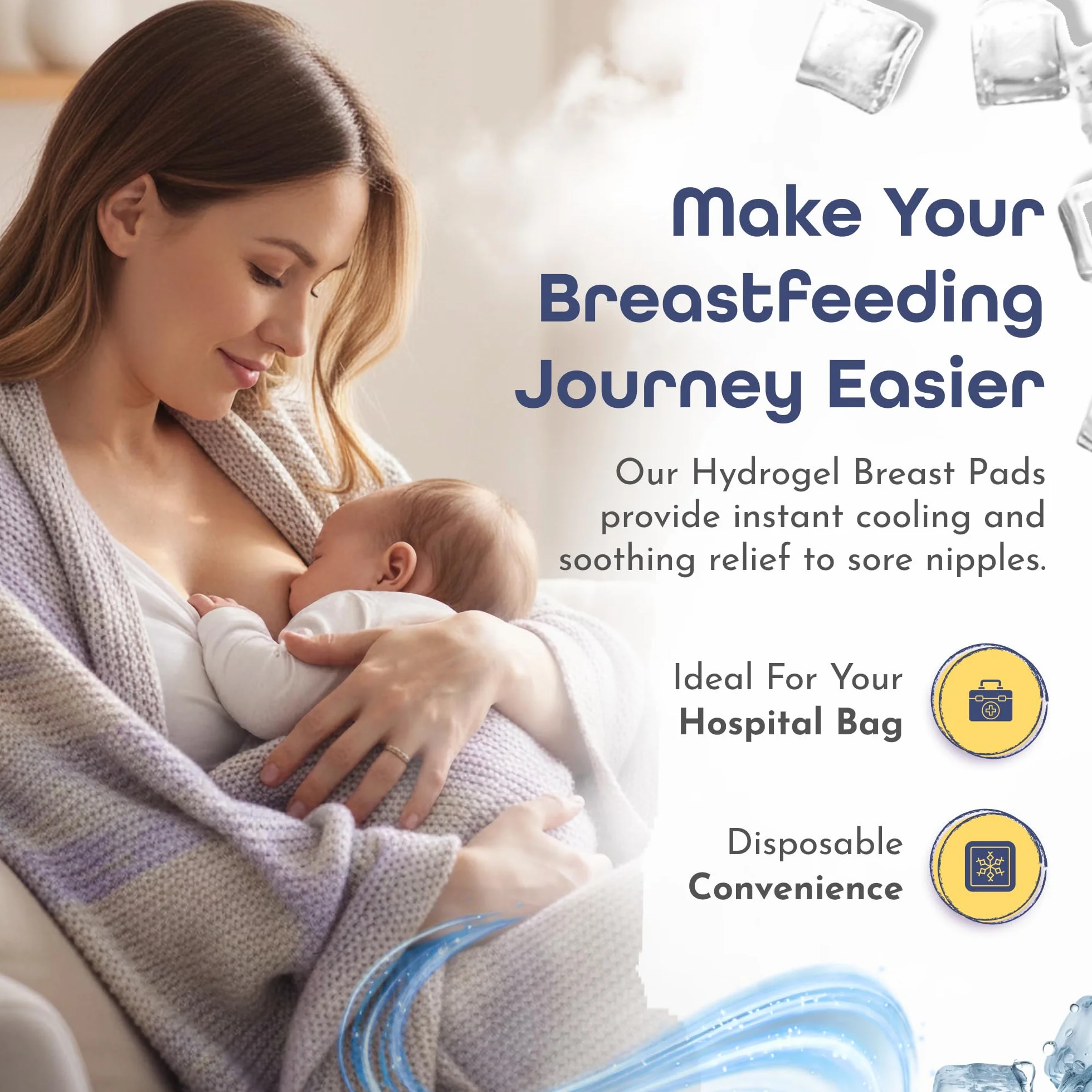 First Days Maternity Hydrożelowe Wkładki Laktacyjne na Obolałe Sutki, Natychmiastowa Ulga Chłodząca, Zestaw 10 Wkładek, Niezbędna Pomoc dla Nowej Mamy w Okresie Karmienia Piersią