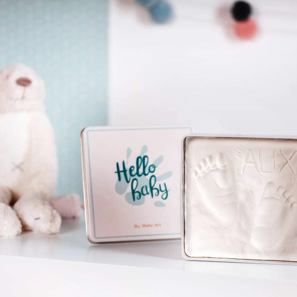 Baby Art Magic Box zestaw odcisków dłoni i stóp, odciski dłoni i stóp dla chłopców i dziewczynek, prezenty na baby shower dla mamy, prezent dla noworodka, wystrój pokoju dziecięcego