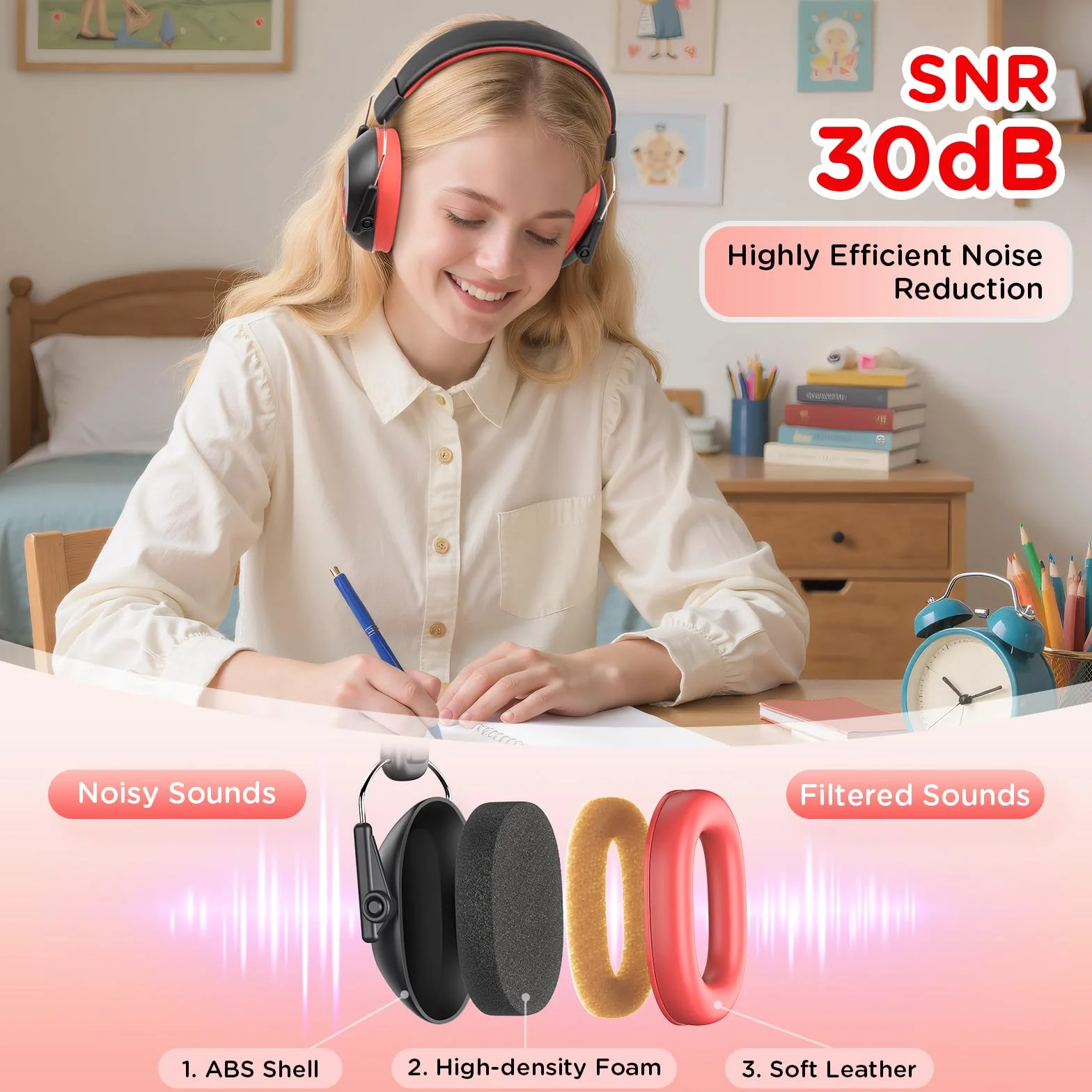 Link Dream ochronne nauszniki dla dzieci redukcja szumów SNR 30dB