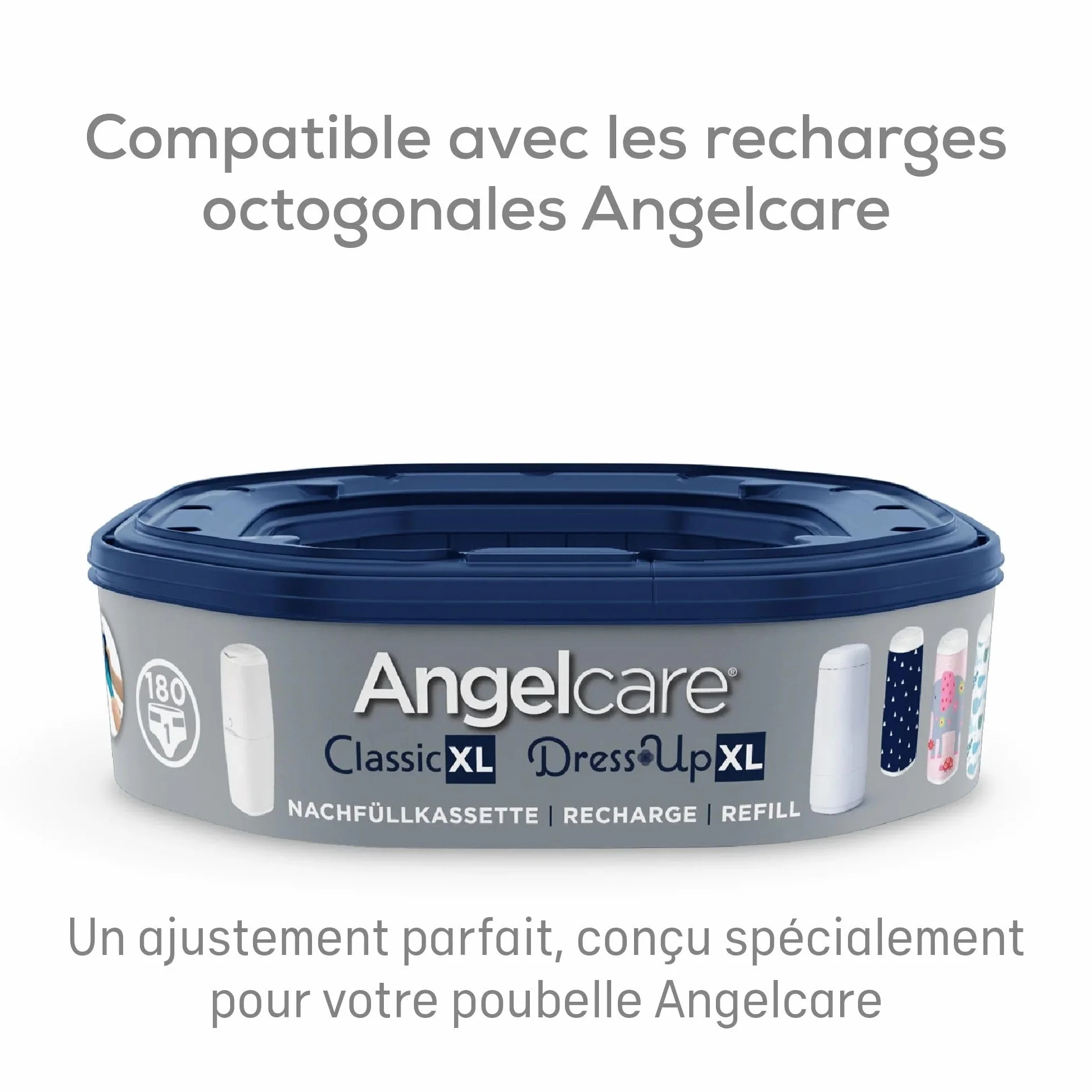 Angelcare - Dress Up Kosz na pieluchy Biały XL