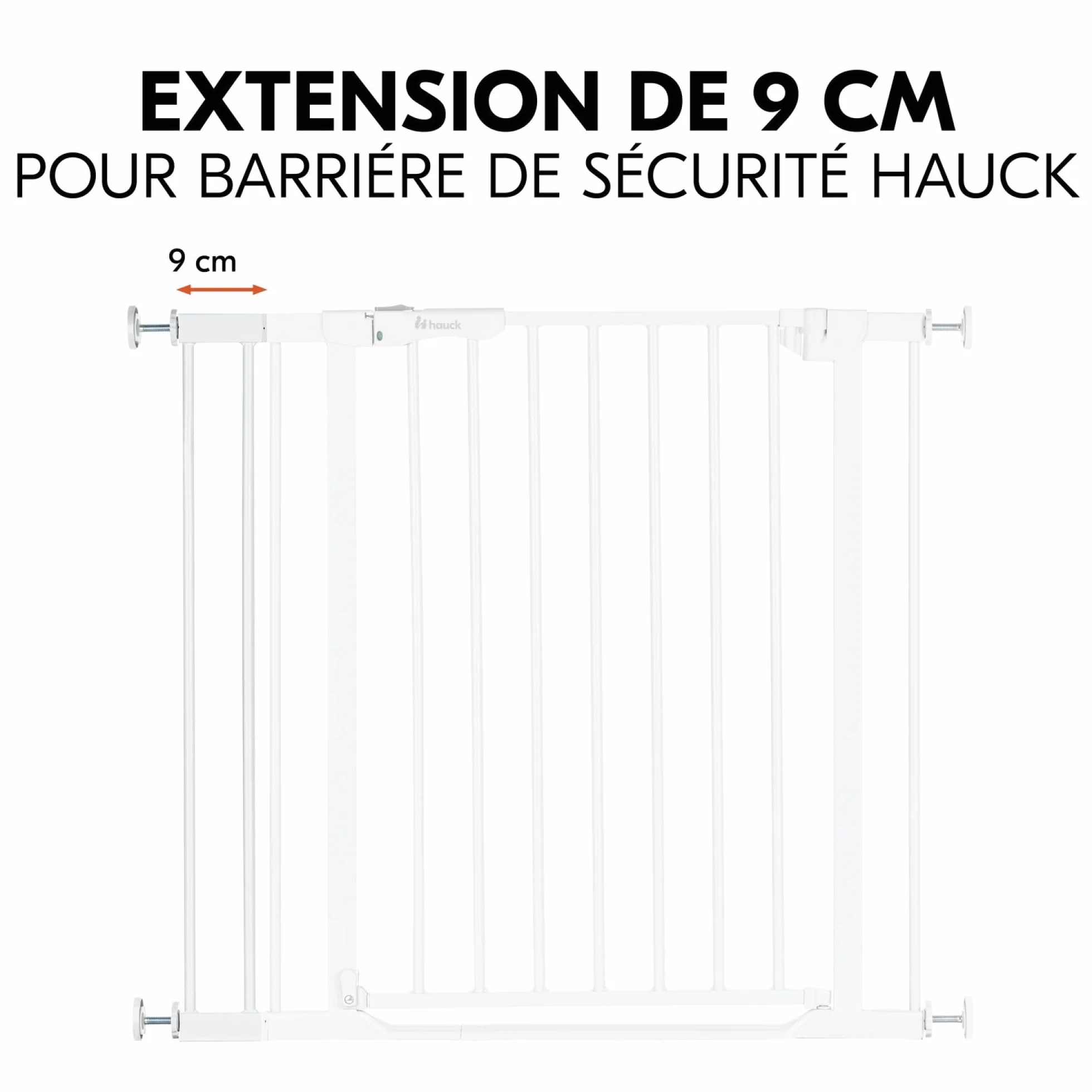 hauck Przedłużenie 9 cm do kratki ochronnej dla dzieci hauck Clear Step (2), Open N Stop (2), Open N Stop KD, Stop N Safe 2, Autoclose N Stop (2), bez wiercenia, akcesoria (białe)