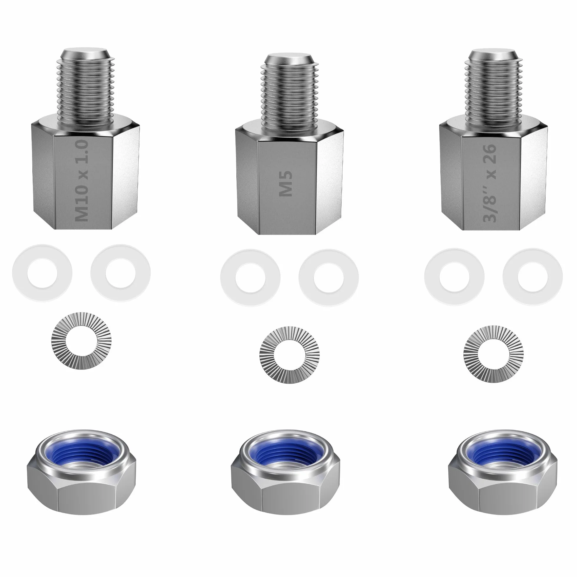 Adapter osi rowerowej do M10 x 1,0 pełnej osi, 3/8" x 26 osi pełnej, szybkomocująca M5, uniwersalny adapter sprzęgła do przyczepy rowerowej