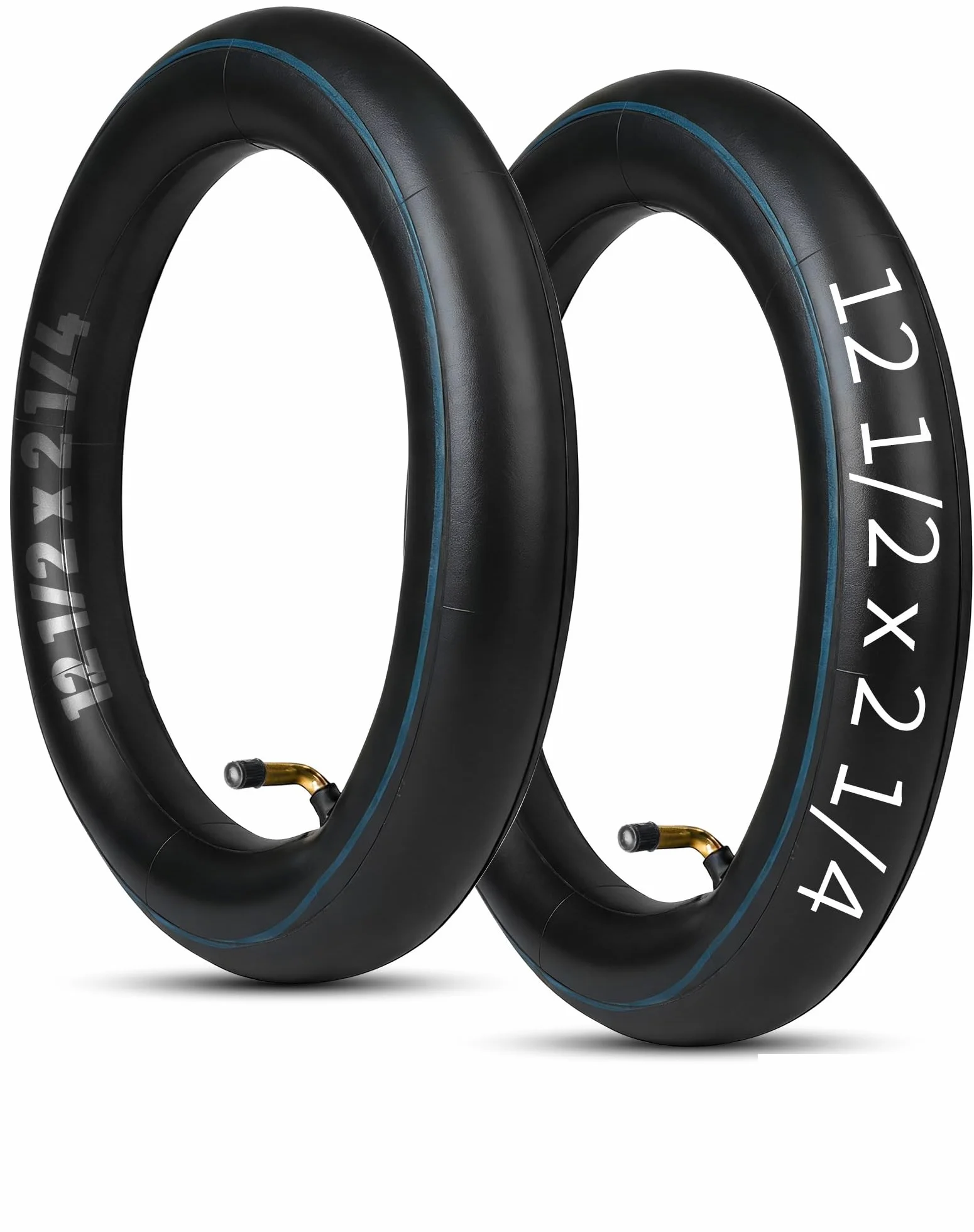LAOYE Dętka 2 szt. 12 cali 12 1/2 x 2 1/4 (57-203) z zaworem kątowym 90° 12,5 x 2,25 do wózków dziecięcych, rowerów dziecięcych, rowerów trójkołowych, roweków biegowych, wewnętrznych dętek rowerowych