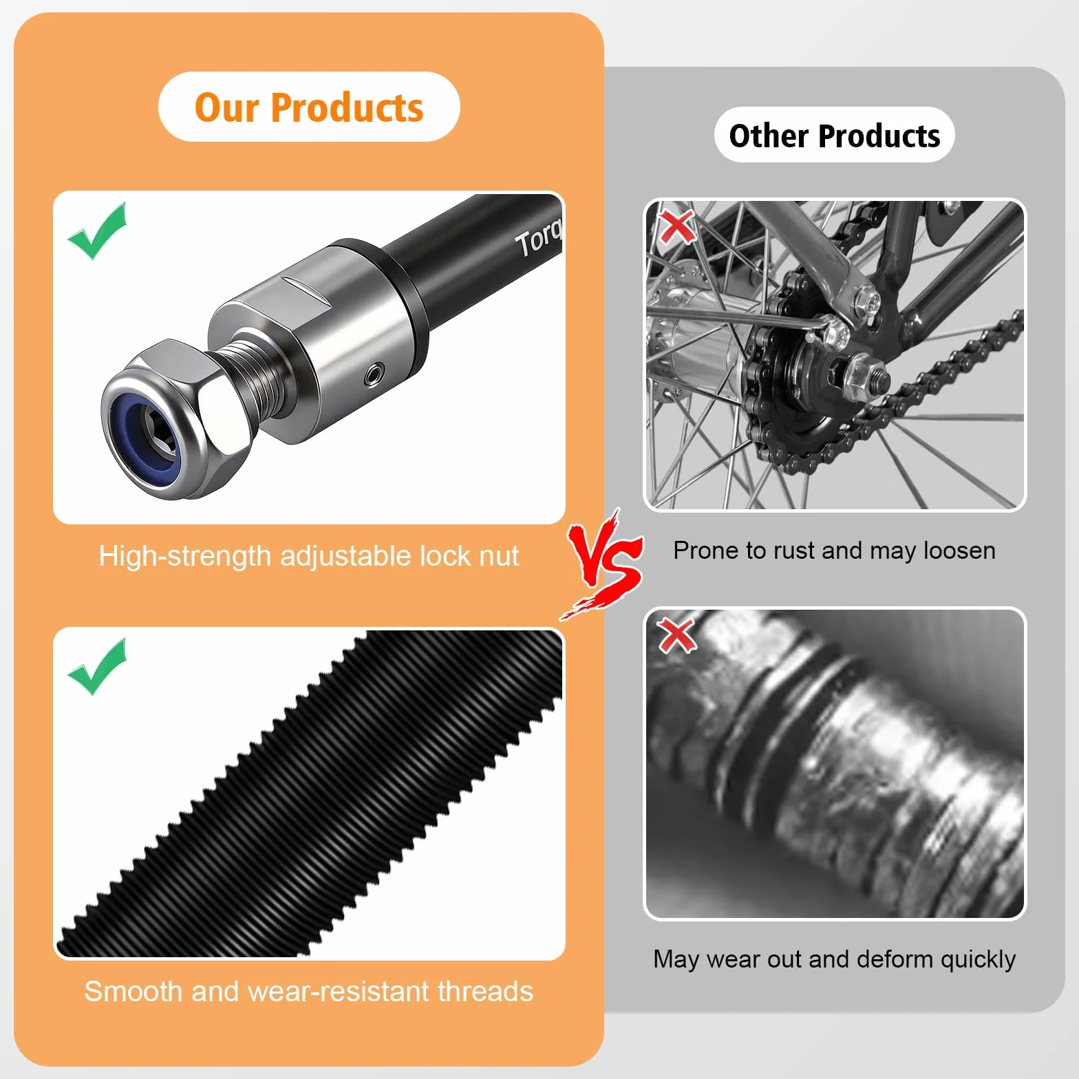 Adapter osi przelotowej do przyczepy rowerowej M12 x 1,0 ze stopu aluminium regulowany