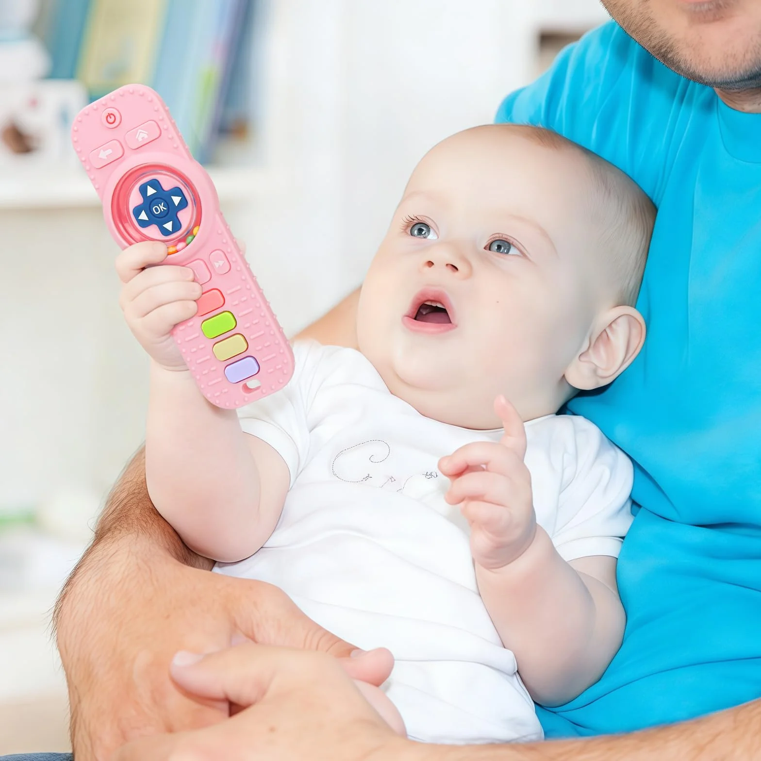 Zabawki do ząbkowania dla niemowląt, zabawka zdalnie sterowana do telewizora, bez BPA, zabawki do żucia dla chłopców i dziewcząt, silikon klasy spożywczej, ulga w bólu dziąseł, prezenty dla noworodka