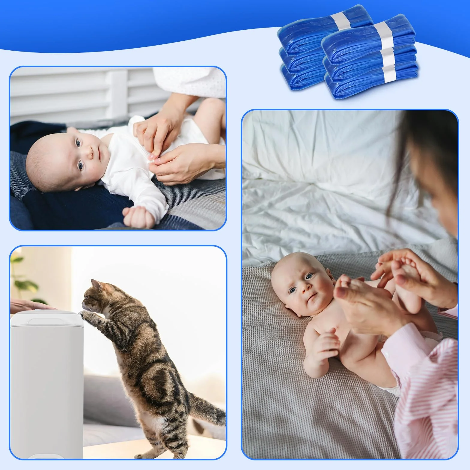 Worki uzupełniające do pieluszek bezzapachowe antybakteryjne kompatybilne Angelcare Tommee Tippee Genie Munchkin 6 sztuk