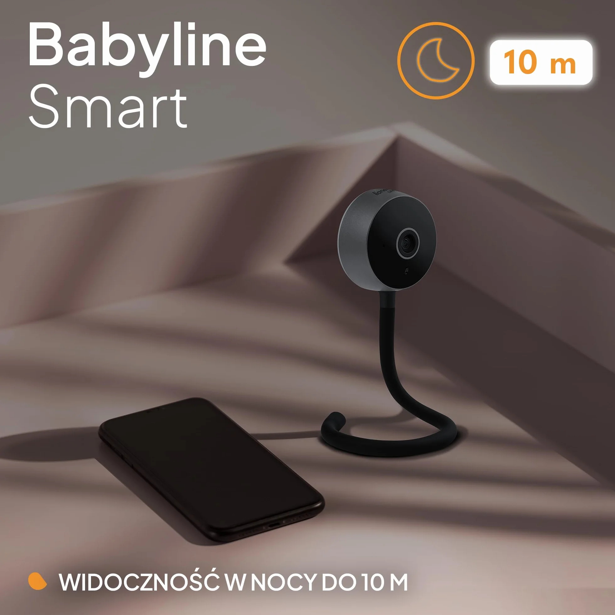 Lionelo Care Babyline Smart inteligentna niania elektroniczna, kamera dla niemowląt Wi-Fi, widoczność w ciemności