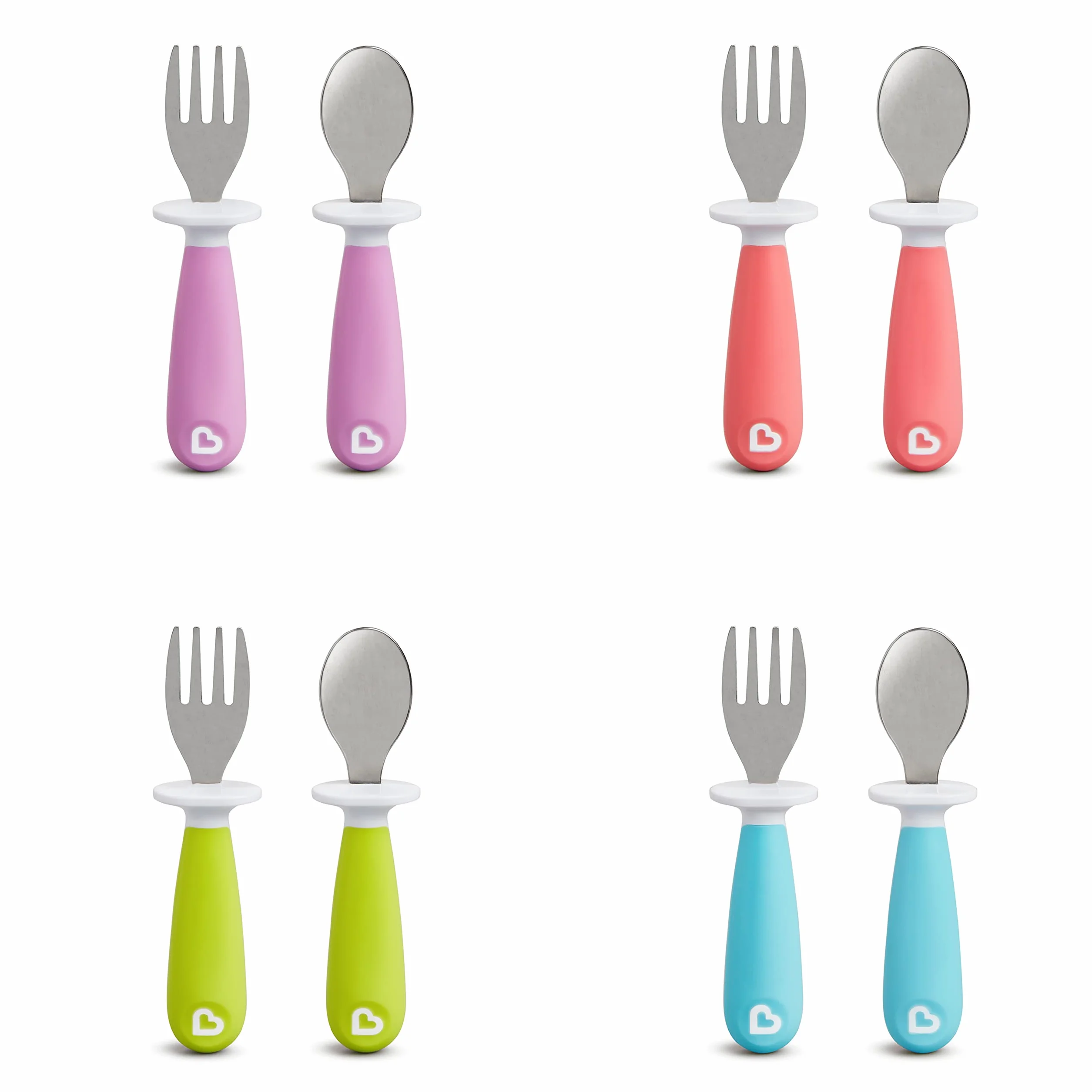 Munchkin Raise Toddler Fork And Spoon Set - (1 Fork & 1 Spoon) Assorted Colours