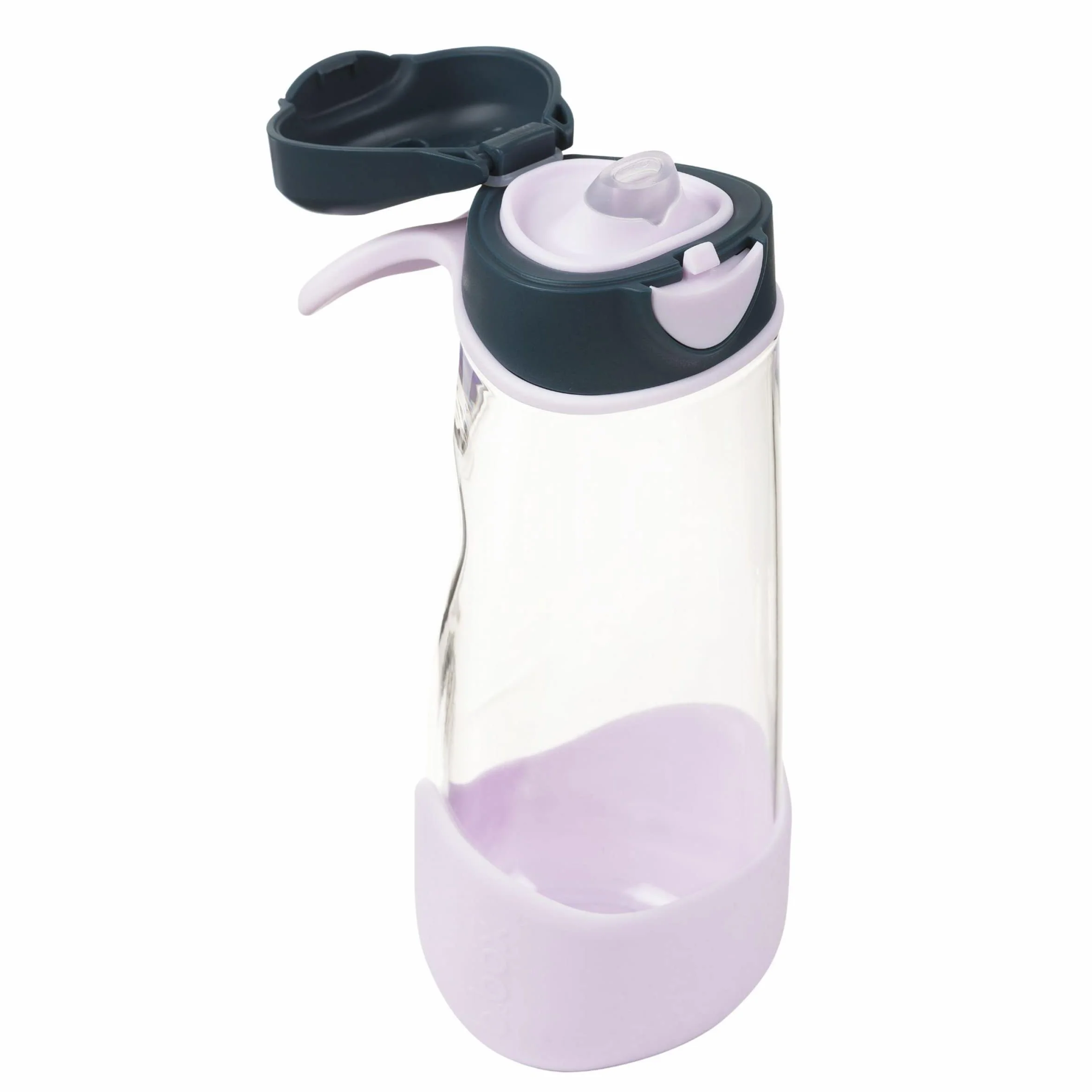 b.box Sportowa butelka na wodę, 600 ml, bez BPA, szczelna, trytanowa, silikon i wysokiej jakości materiały z tworzywa sztucznego dla niemowląt i małych dzieci (róża indygo)