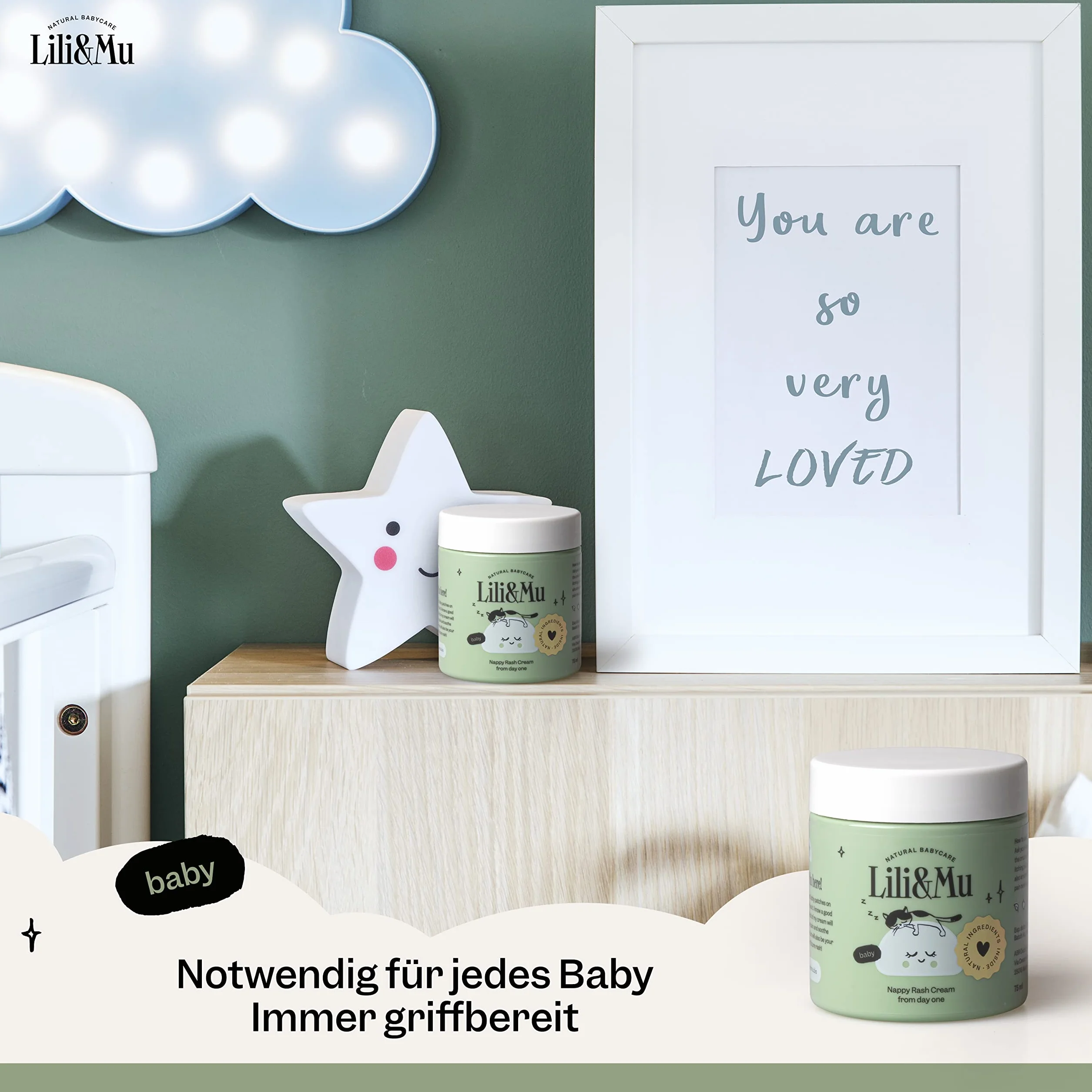 Lili&Mu krem ochronny na rany dla niemowląt | krem z pantenolem i masłem shea | nawilżający i ochronny krem dla niemowląt do skóry wrażliwej | naturalny kosmetyk dla niemowląt | krem 75 ml