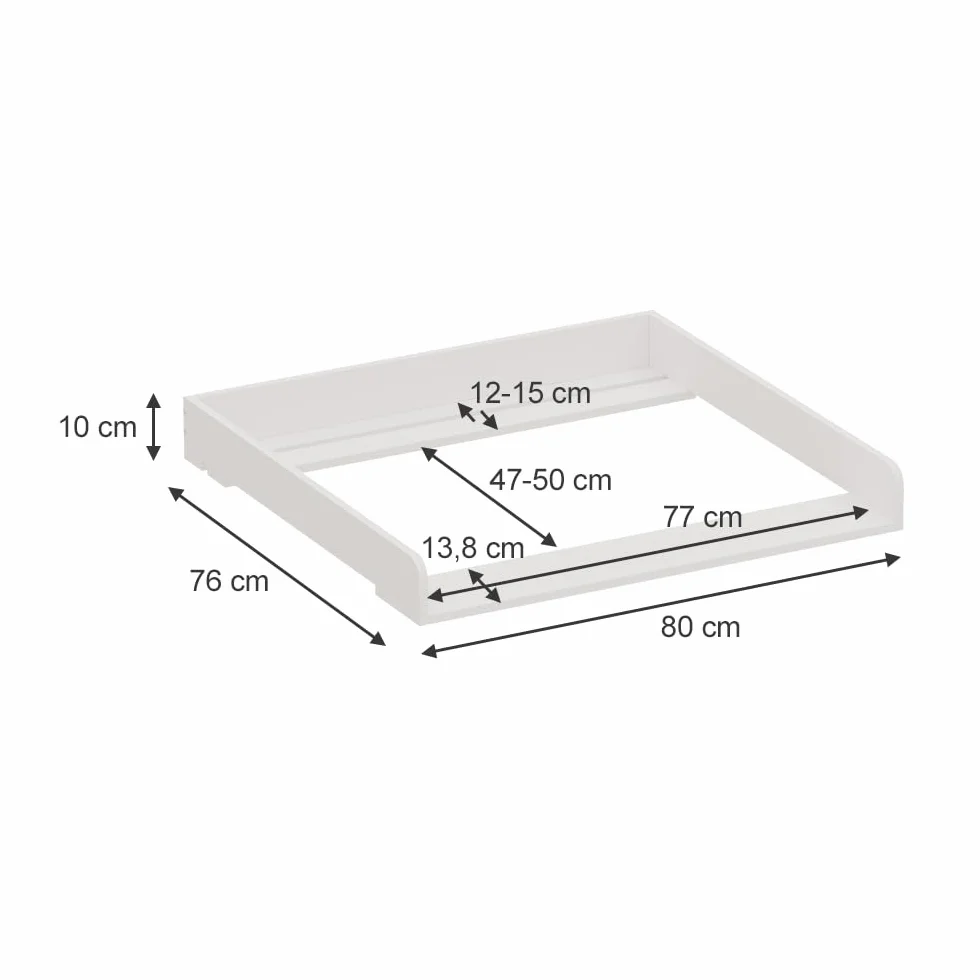 Vicco Przewijak, Biały, 80 x 76 cm do komody z szufladami
