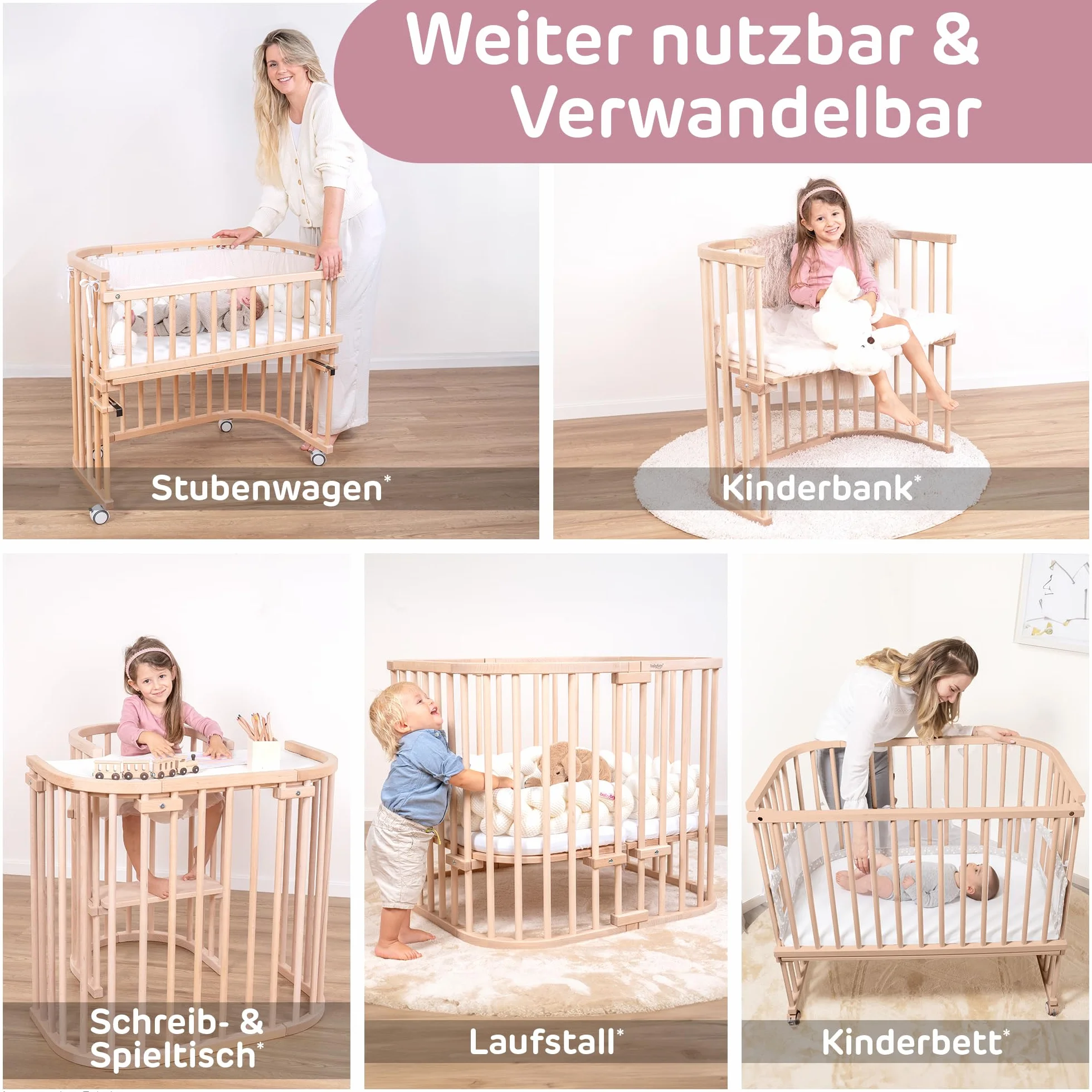 babybay Boxspring XXL łóżko dostawiane, naturalne, nieobrabiane