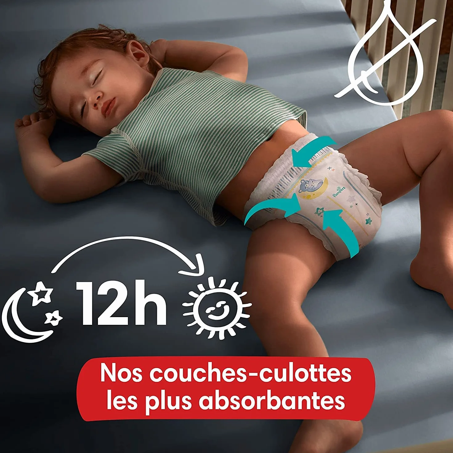 Pampers, rozmiar 5, 160 pieluch-majtek, 12-17 kg, wsparcie przed wyciekiem 360° z super chłonnym sercem dla wzmocnienia ochrony przez całą noc, opakowanie 1 miesiąc