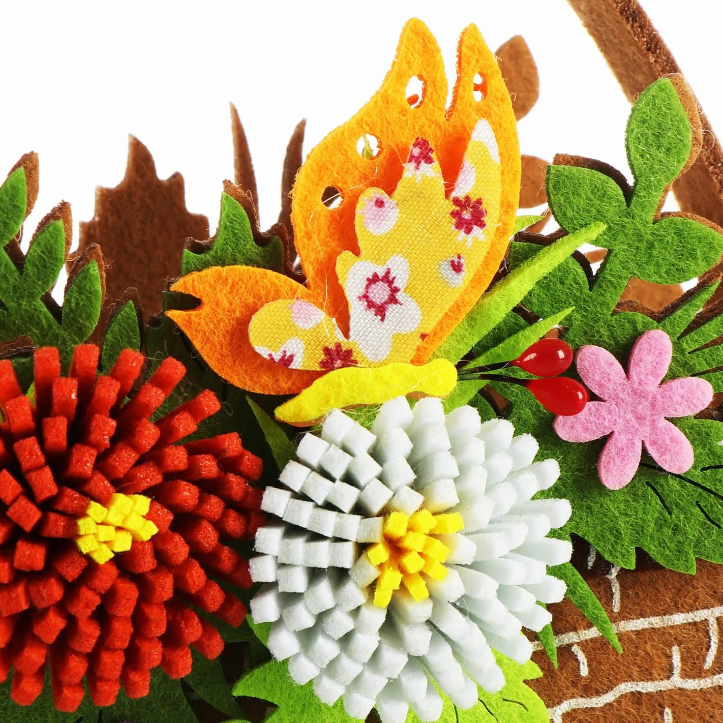 COM-FOUR® 3x Koszyczek wielkanocny z filcu - koszyczek do wypelnienia - filcowa torebka do rozdania - gniazdko wielkanocne w jasnych kolorach (3 kieszenie - 16x12cm)
