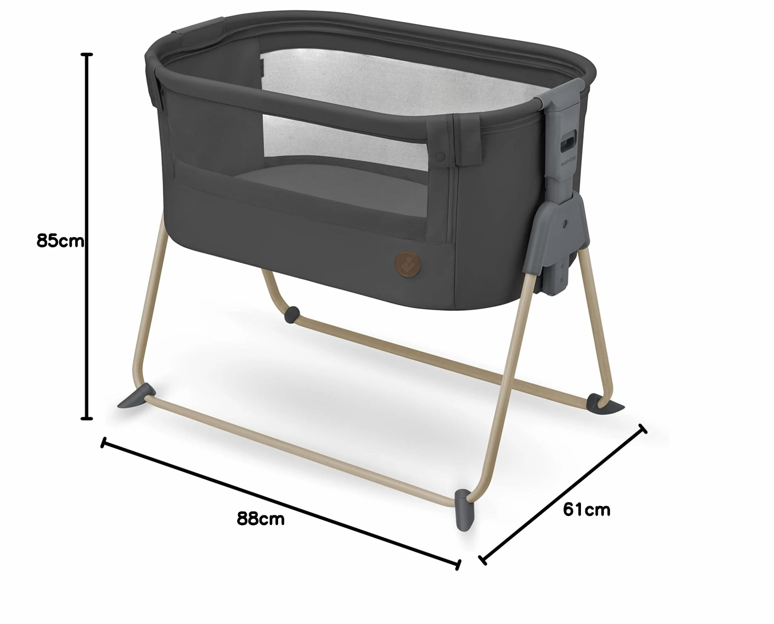 Maxi-Cosi Tori 2 w 1 Łóżeczko dostawne, Kołyska dostawna, 0–6 mies, 0–9 kg, Beyond Graphite