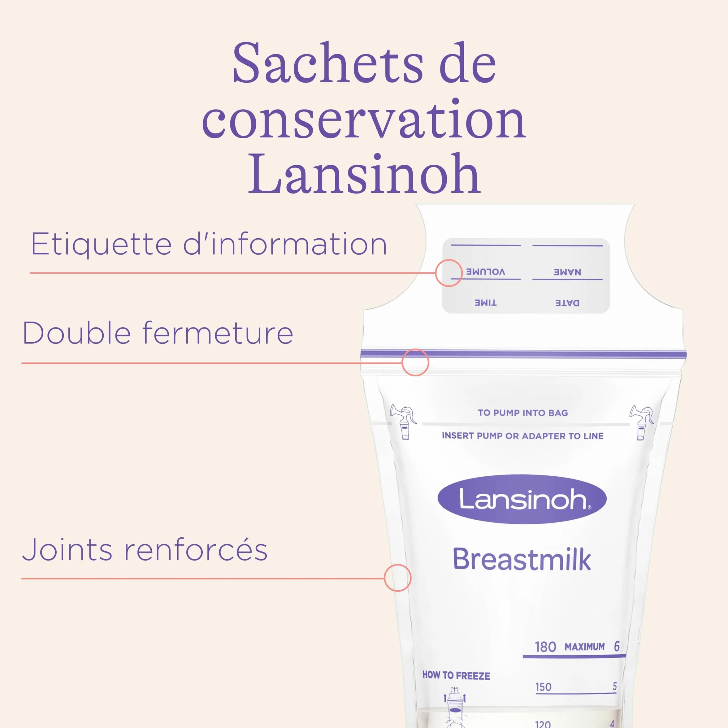 Lansinoh Worki do przechowywania mleka 180 ml, opakowanie 25 sztuk