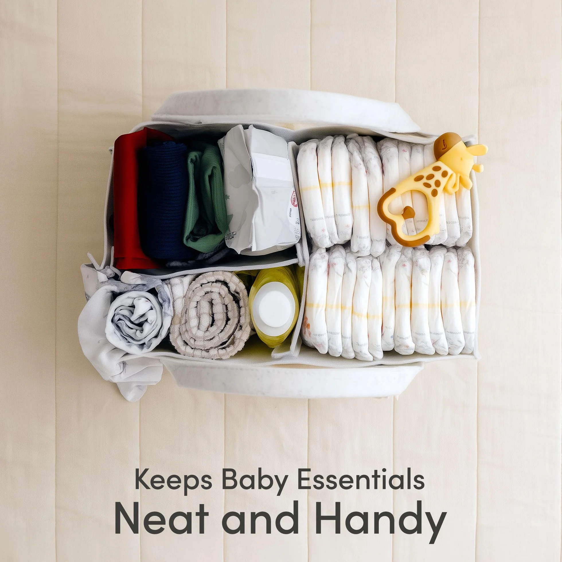 PUTSKA Organizer na pieluchy dla niemowląt - kosz do przechowywania pieluch w pokoju dziecięcym, lista prezentów na baby shower i niezbędne rzeczy do rejestru-Biały Duży