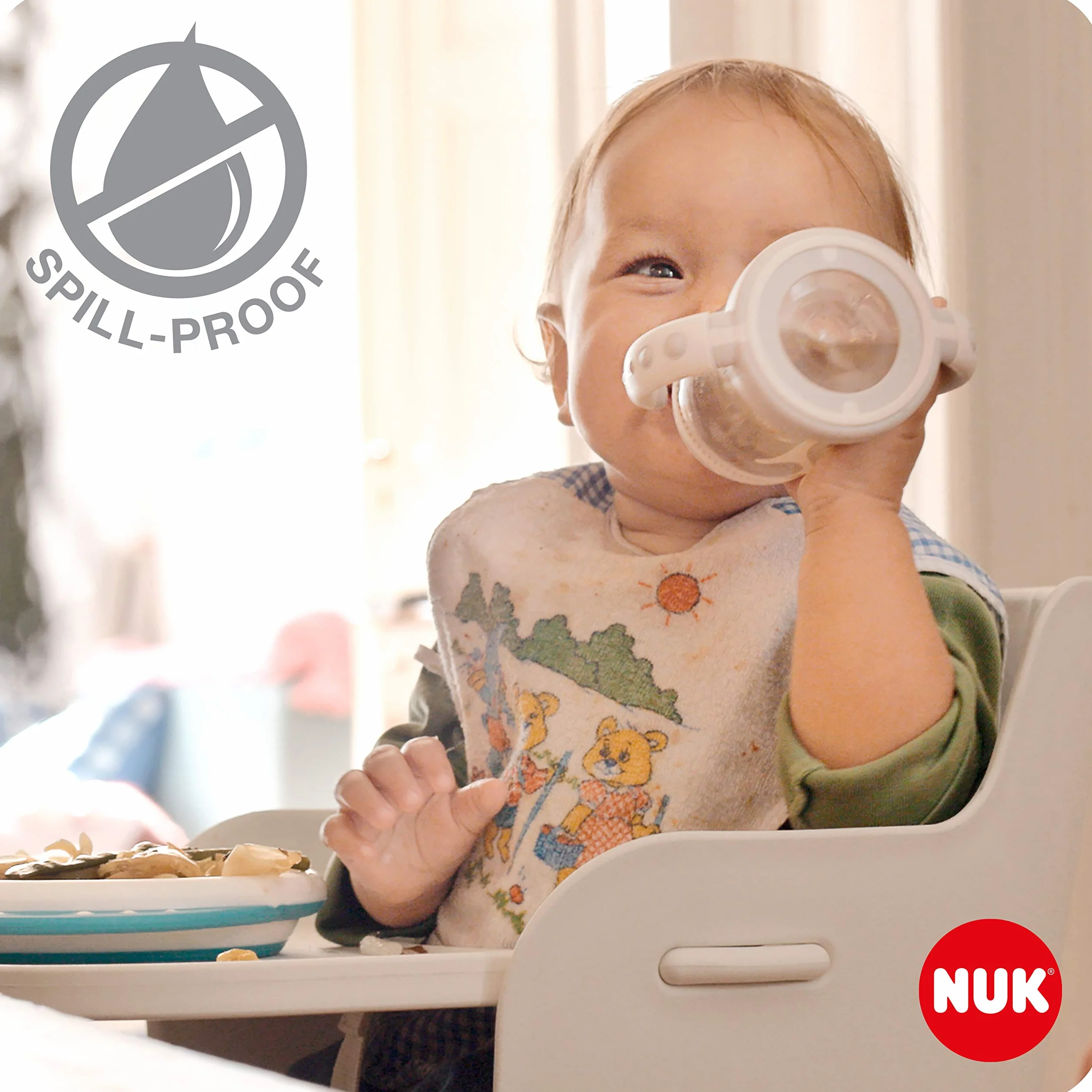 Kubek niekapek NUK First Choice | Wiek: od 6 do 18 miesiąca | 150 ml | Uchwyty i ortodontyczny silikonowy dziobek | Szczelna konstrukcja | System antykolkowy |Nie zawiera bisfenolu A | Zielony
