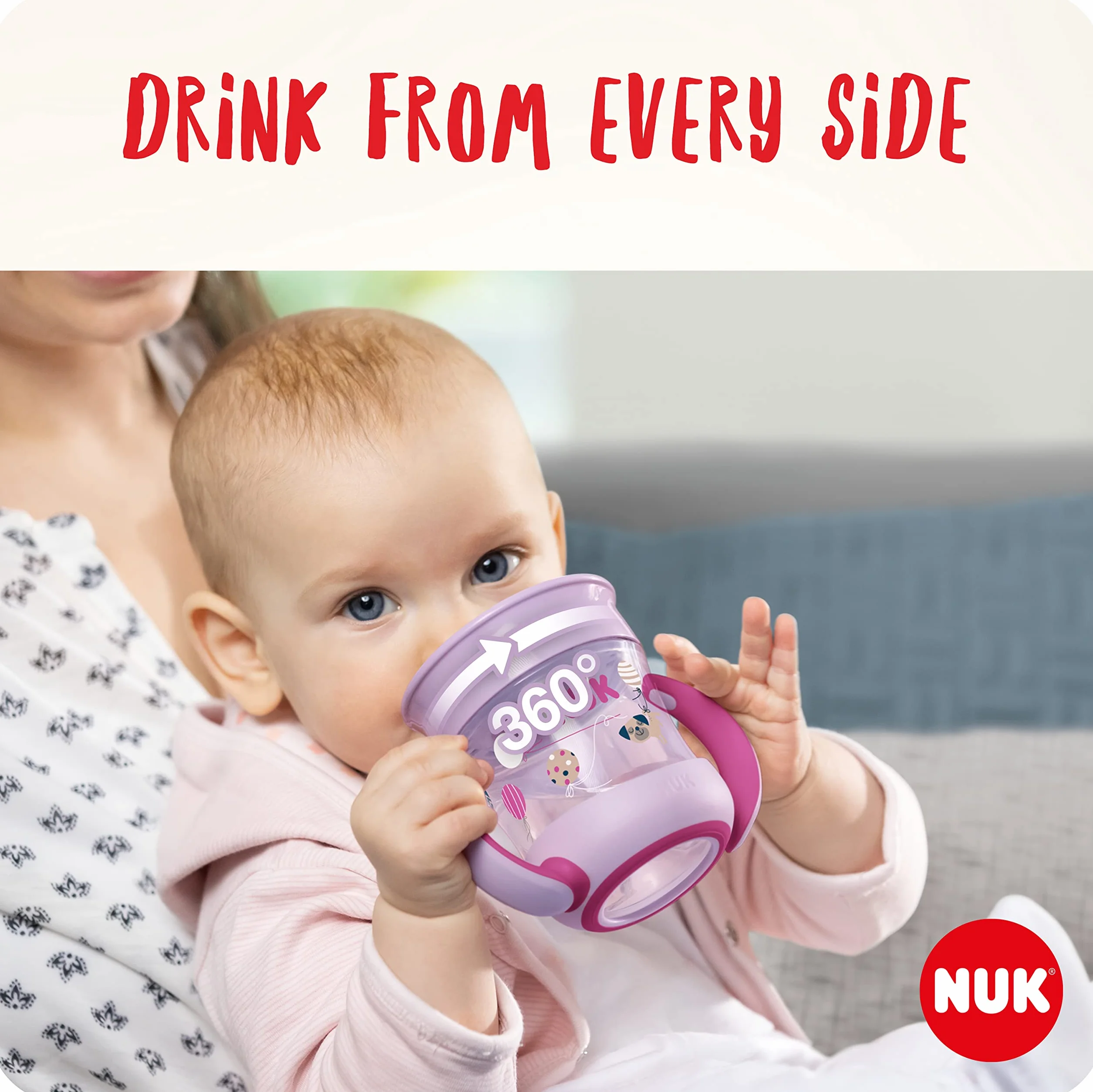 Kubek niekapek NUK Mini Magic Cup Night | Wiek: 6m+ | 160 ml | Krawędź zapobiegająca rozlaniom 360° Anti-Spill | Fosforyzujący kolor |Nie zawiera bisfenolu A, możliwość mycia w zmywarce | Niebieski