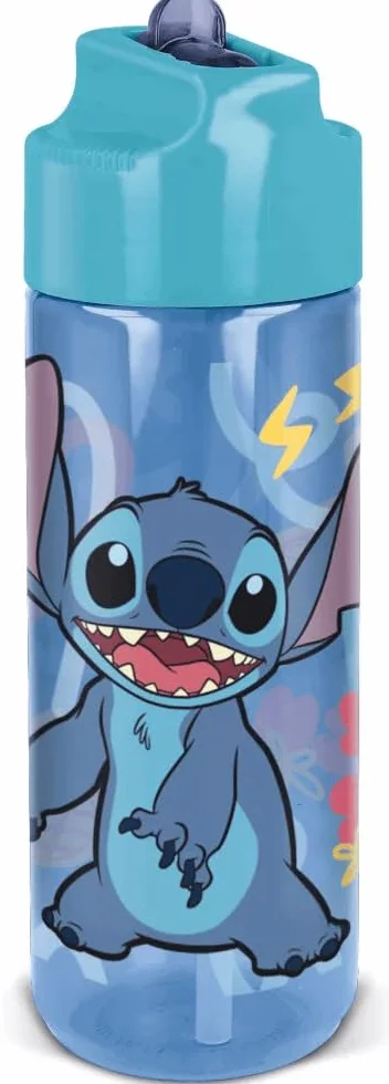 Stor Oryginalna butelka na wodę Disney Stitch 540 ml Ecozen dla dzieci z odkręcaną nasadką i składaną wylewką zapobiegającą rozpryskiwaniu