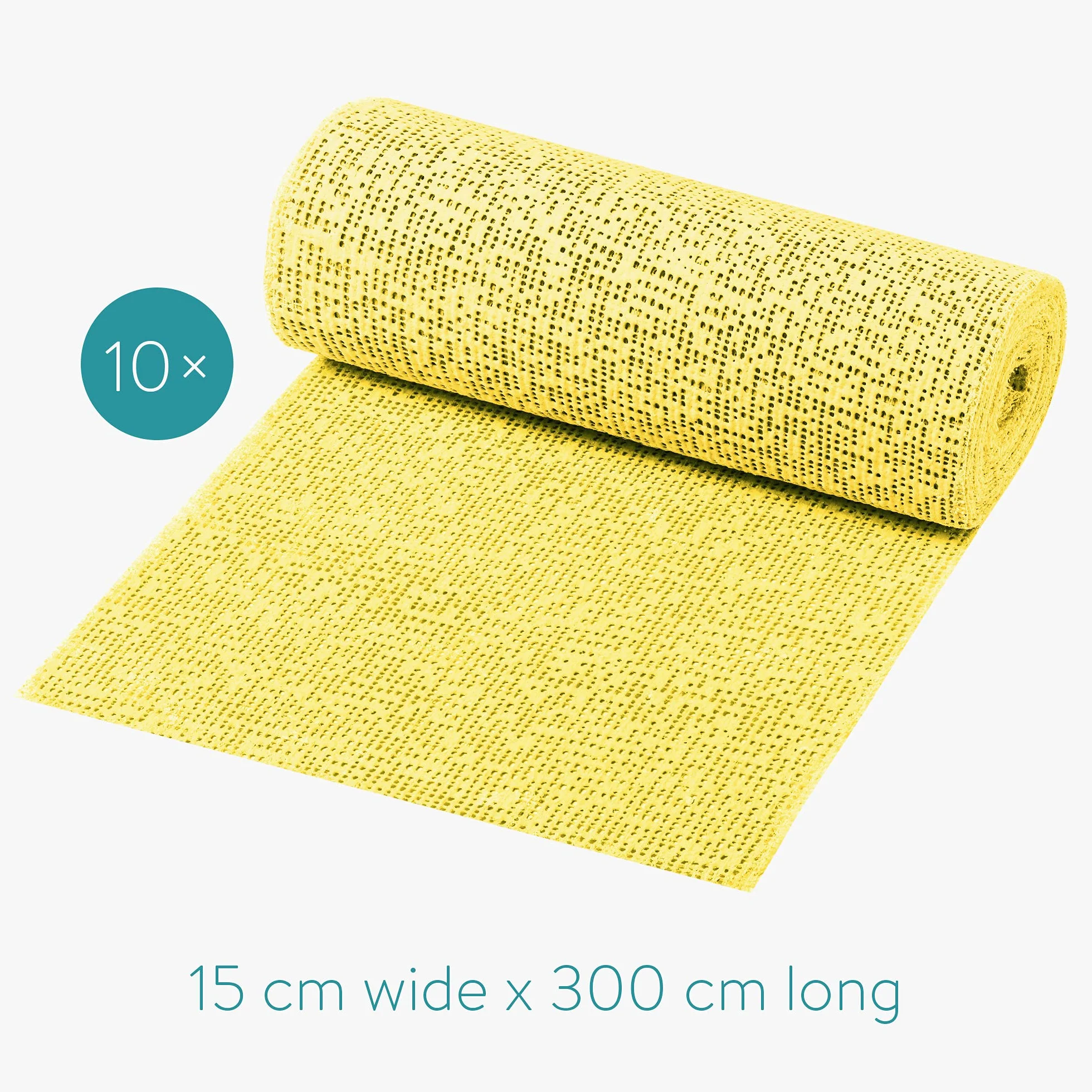 Navaris 10x Baby Belly Bandage Bandage - Zestaw drukowania gipsu mrowienia 15 x 300 cm - Bandaża wrażeń gipsowych do majsterkowania - paski tynkowe do brzucha dla niemowląt - żółty
