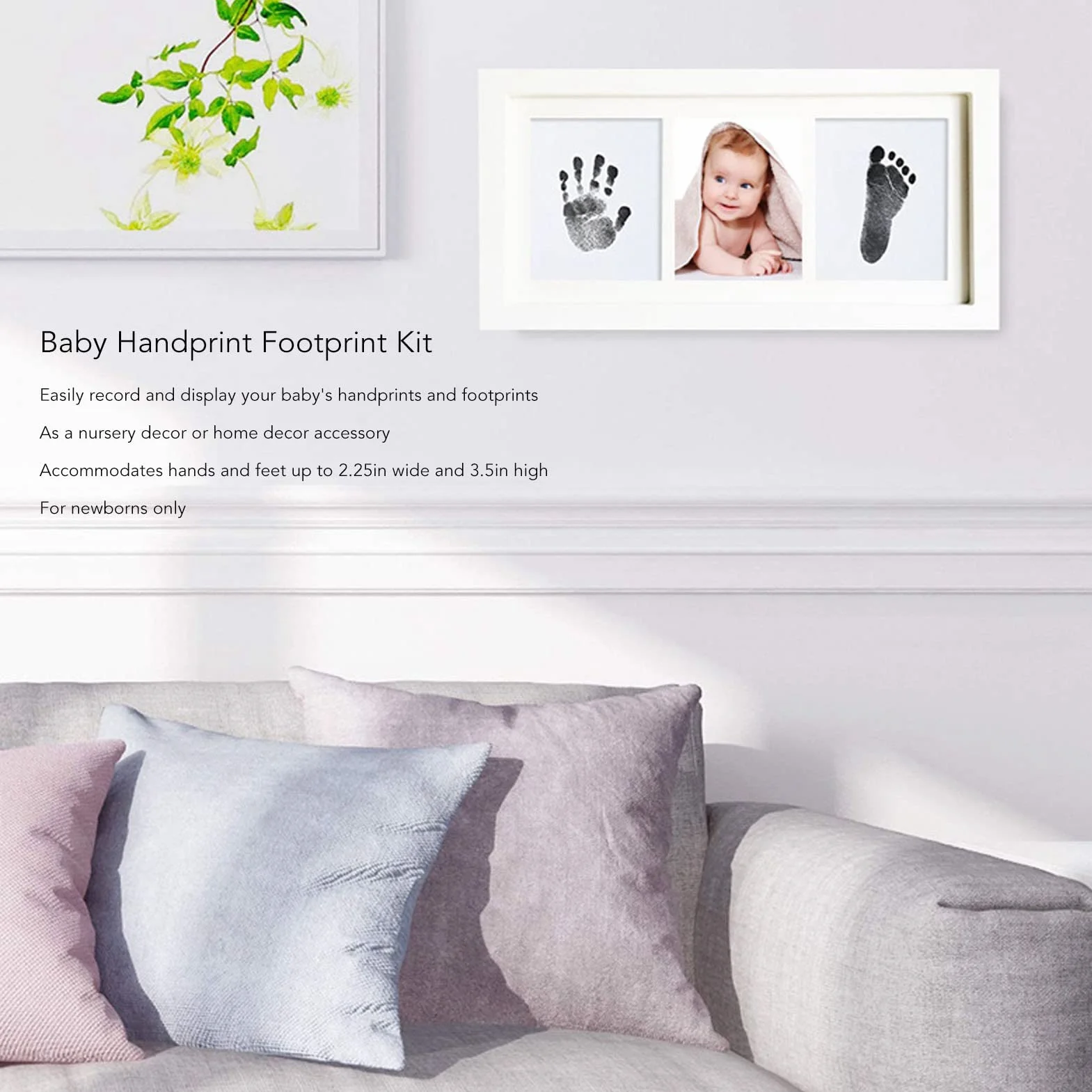 Baby Handprint and Footprint Kit Zestaw Pamiątkowy Biała Ramka na Zdjęcia DIY dla Noworodków