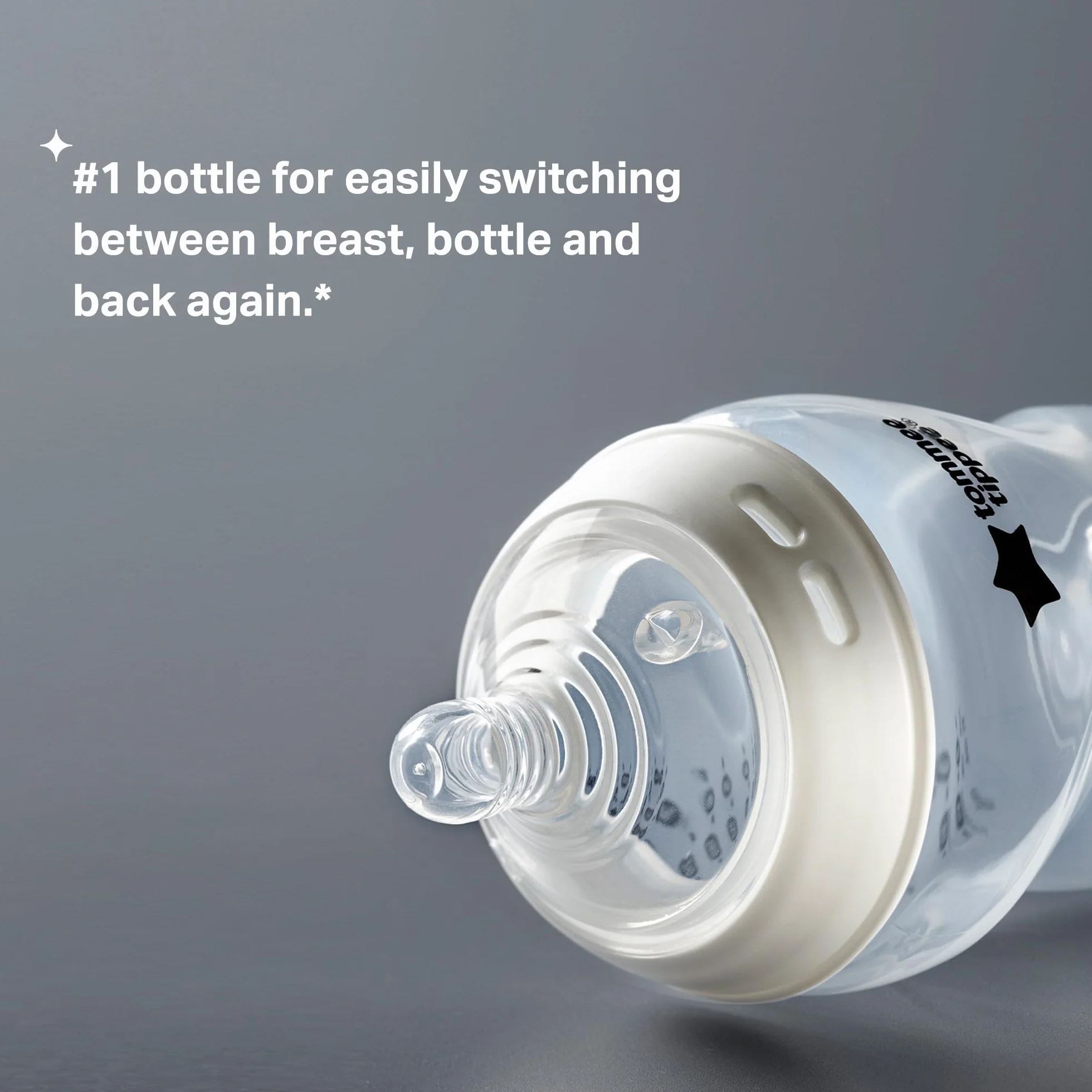 Tommee Tippee Butelka dla niemowląt, naturalna butelka antykolkowa, 340 ml, smoczek imitujący kształt piersi dla naturalnego trzymania ust, zestaw 2 szt