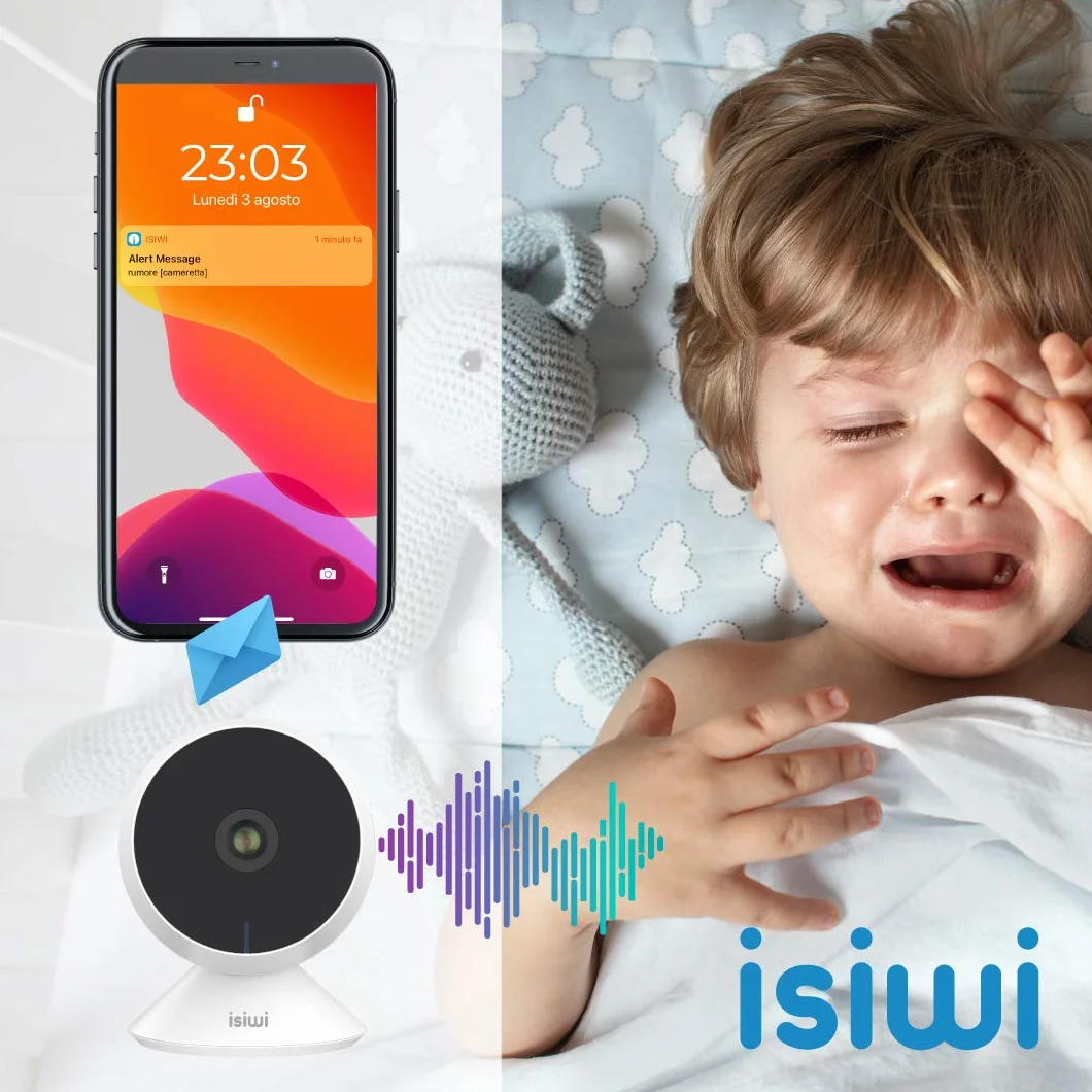 Kamera IP WiFi 1080P z noktowizorem, wykrywanie ruchu, dwukierunkowy audio, do monitorowania domu