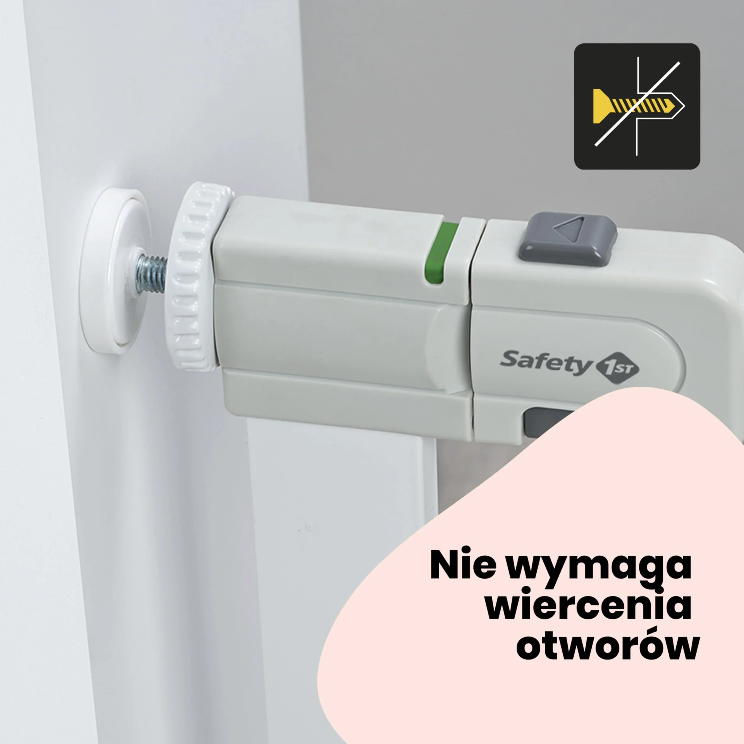 Safety 1st Secure Tech Simply Close, Rozsuwana Bramka Zabezpieczająca, Bramka Zabezpieczająca z Mechanizmem Dociskowym, od 6 miesięcy do 2 lat, Metal White (metalowa w kolorze białym)
