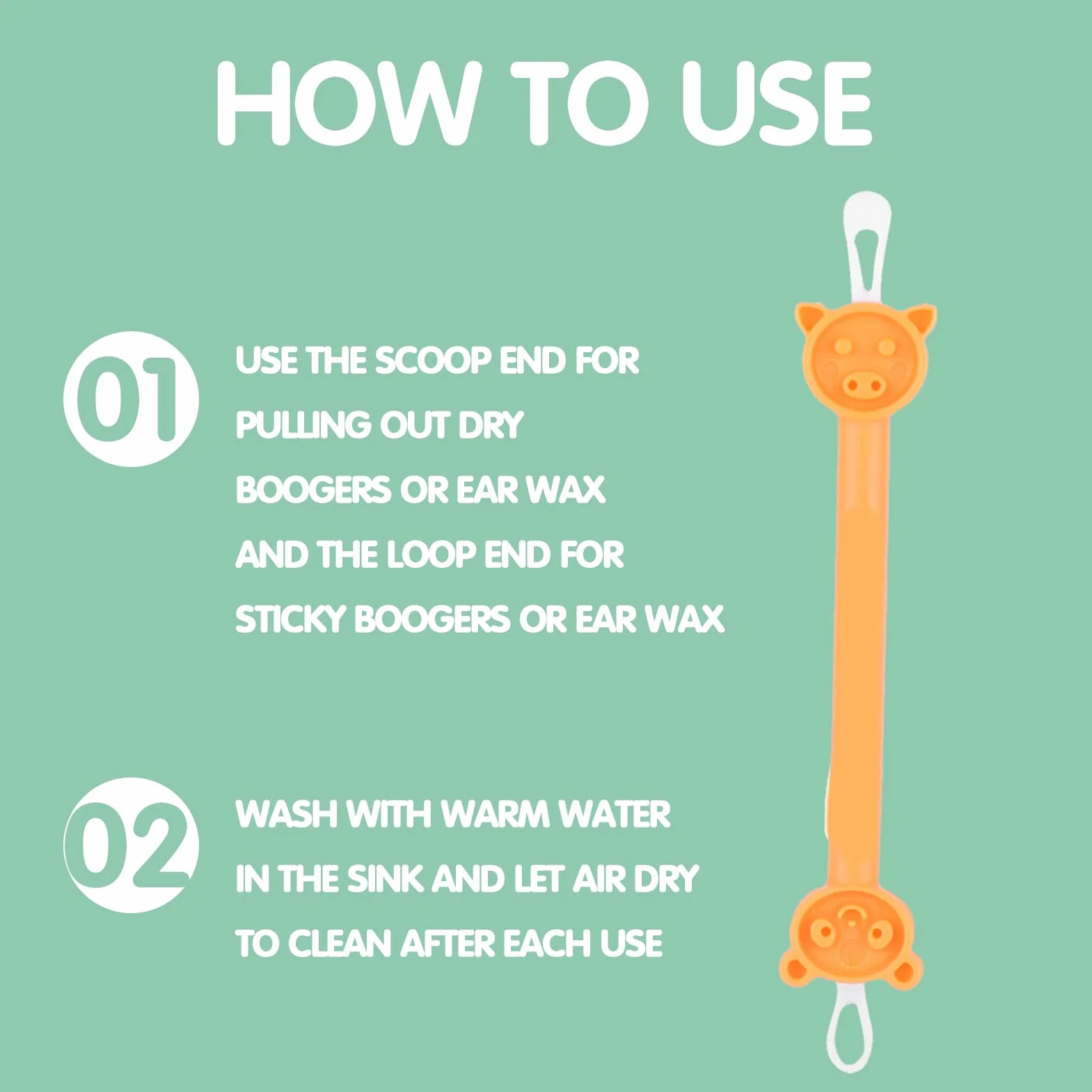 Baby Nose Ear Cleaner Silikonowy Orange Booger Remover Usuwanie Woskowiny Sztyft do Czyszczenia Bezpieczne Użytkowanie dla Niemowląt Produkty do Pielęgnacji Niemowląt