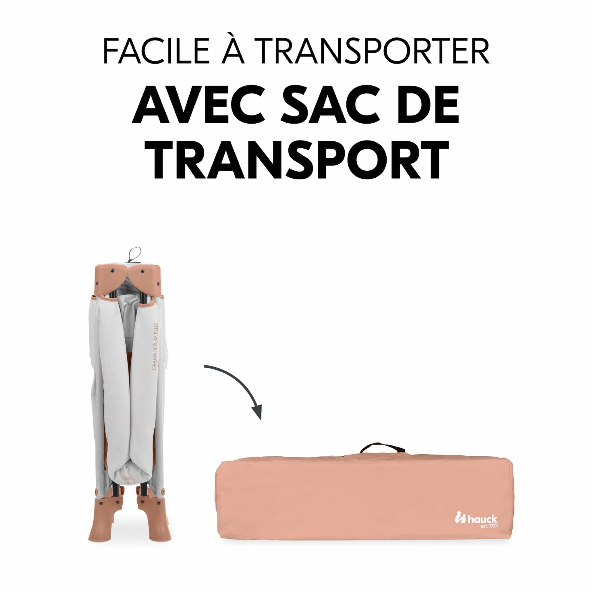 hauck Bebe Dream N Play Plus łóżko parasolowe składane kompaktowe od urodzenia do 15 kg Dusty Cork
