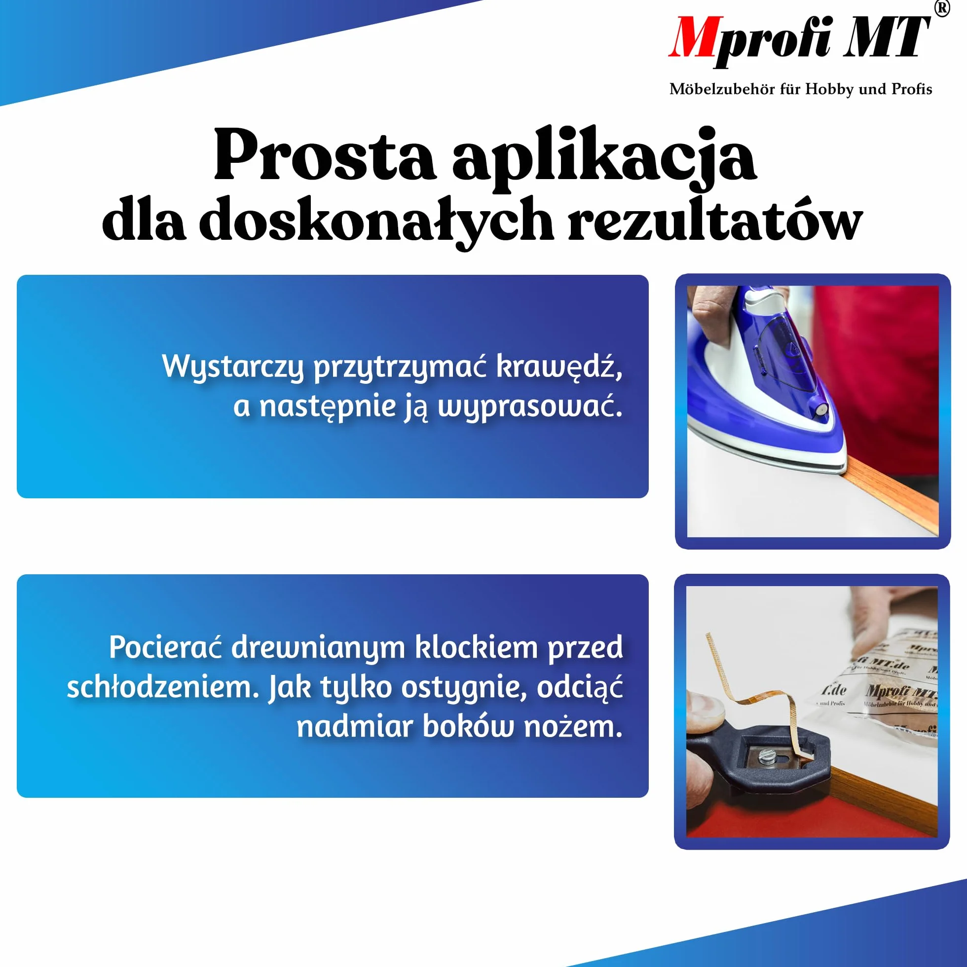 Mprof MT® - Tasma obrzezowa z klejem Baly | 45mm x 5m | Tasma do Krawedz Mebl | melaminowa Krawedzowa | Latwa w Aplkacj | Trwala | Grubosc 0,50mm