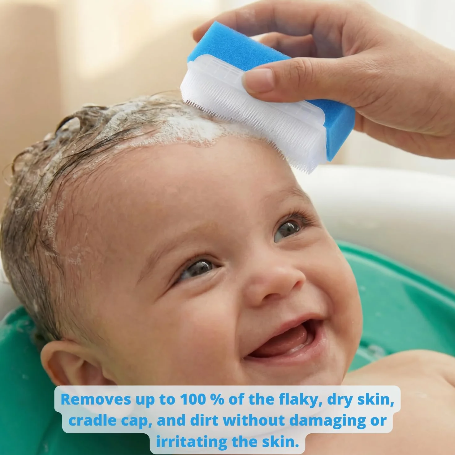 Baby Sponge for Bathing | Extra Soft Cradle Cap Brush | Silicone Massage Combs (5-pack)