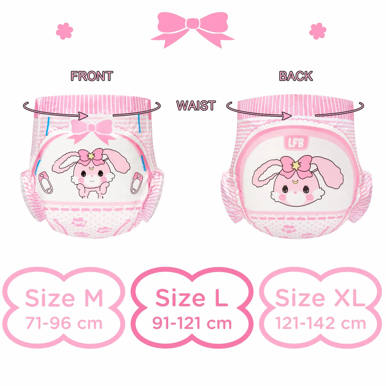 LittleForBig Pielucha Drukowana Dla Dorosłych 10 Sztuk - Baby Usagi (X-Large 121-142 CM）