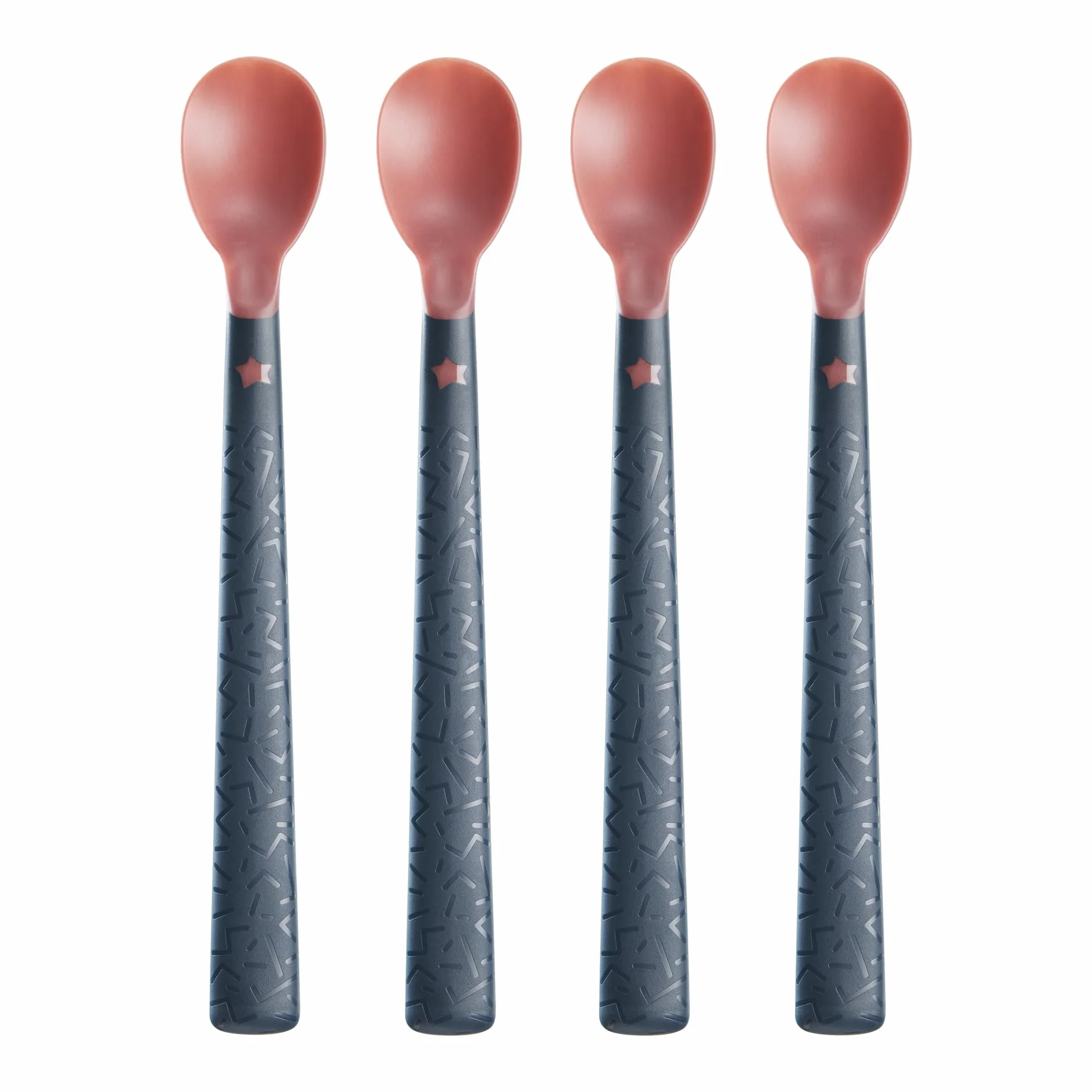 Tommee Tippee Heat Sense Weaning Spoons with BACSHIELD Antibacterial Technology and Long Anti-Slip Handles, 4m+, Pack of 4