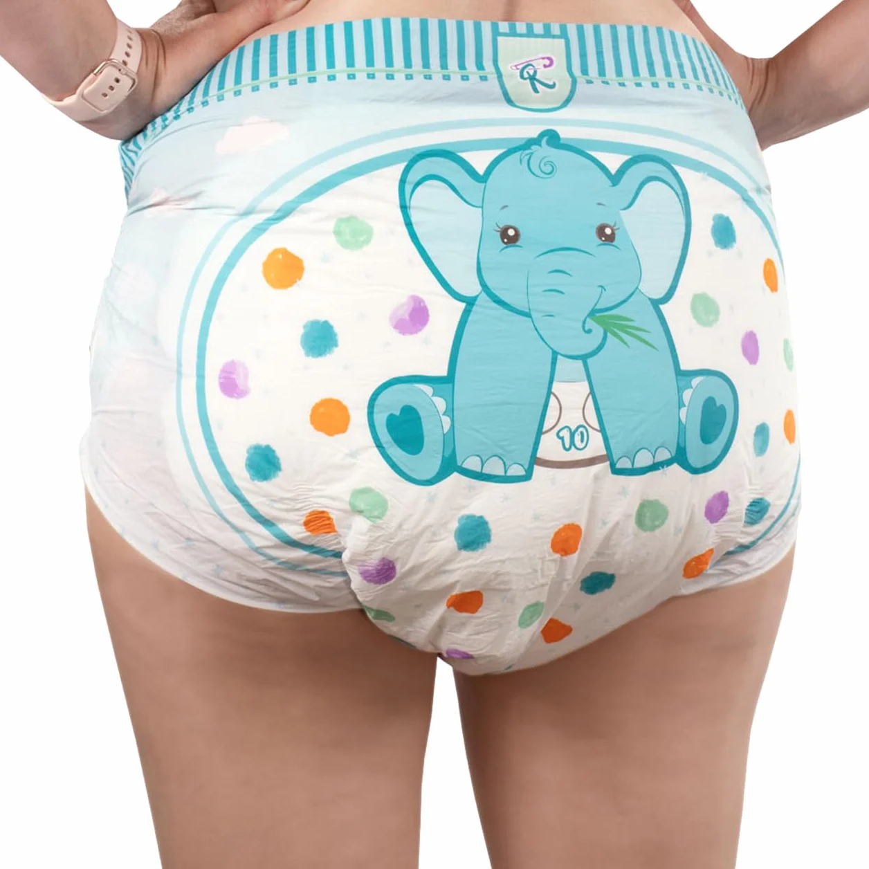 Rearz - Critter Caboose krótkie pieluchy z nadrukiem dla dorosłych - 12 sztuk - 7600 ml (rozmiar L (84-107 cm)