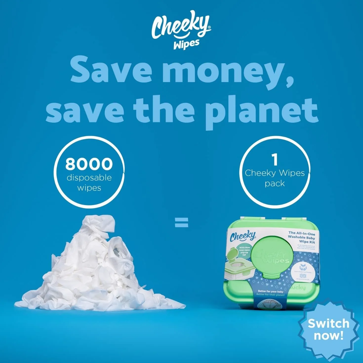 Cheeky Wipes Aqua Baby Mikrofasertücher, 25 Stück