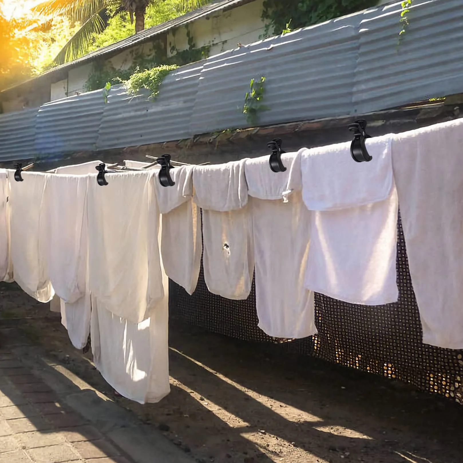 9 sztuk klipsów do wózka dziecięcego, klipsy do mocowania zabawek, osłony, ochrony przeciwsłonecznej na wózku, spacerówce, klipsy do fotelika – kolor czarny (czarny)