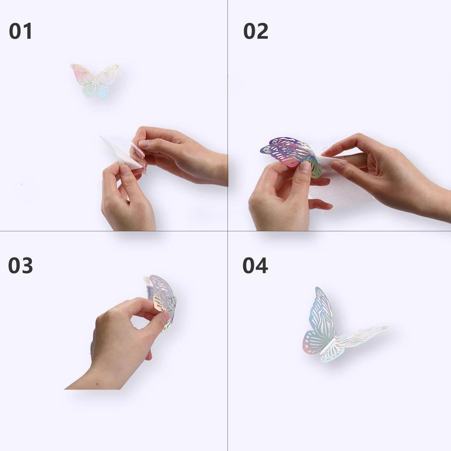 Sliverdew 36 sztuk naklejek ściennych 3D z motylami, dekoracja motylami, zdejmowane naklejki z motylami, ażurowe naklejki ścienne z motylami, DIY sztuka ścienna do pokoju dziecięcego, wesela, łazienki