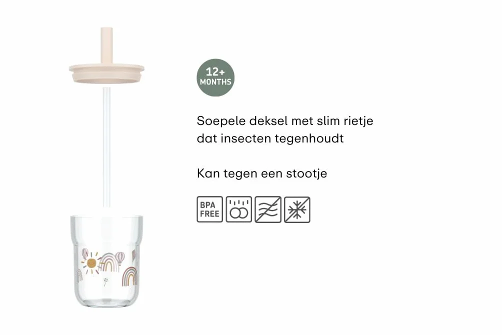 Mepal - Kubek dla dzieci ze słomką Mio Little Dutch - od 9 miesięcy - nadaje się do mycia w zmywarce - nie zawiera BPA - 250 ml - Forest Friends